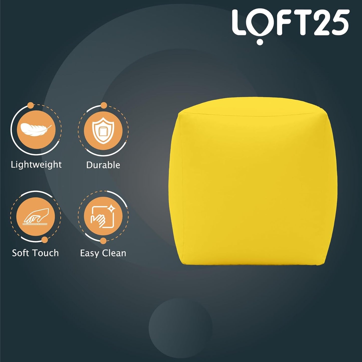 Loft 25 Water-Resistant Soft Bean Bag Footstool