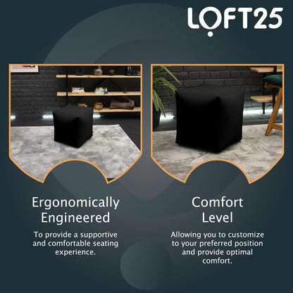 Loft 25 Water-Resistant Soft Bean Bag Footstool