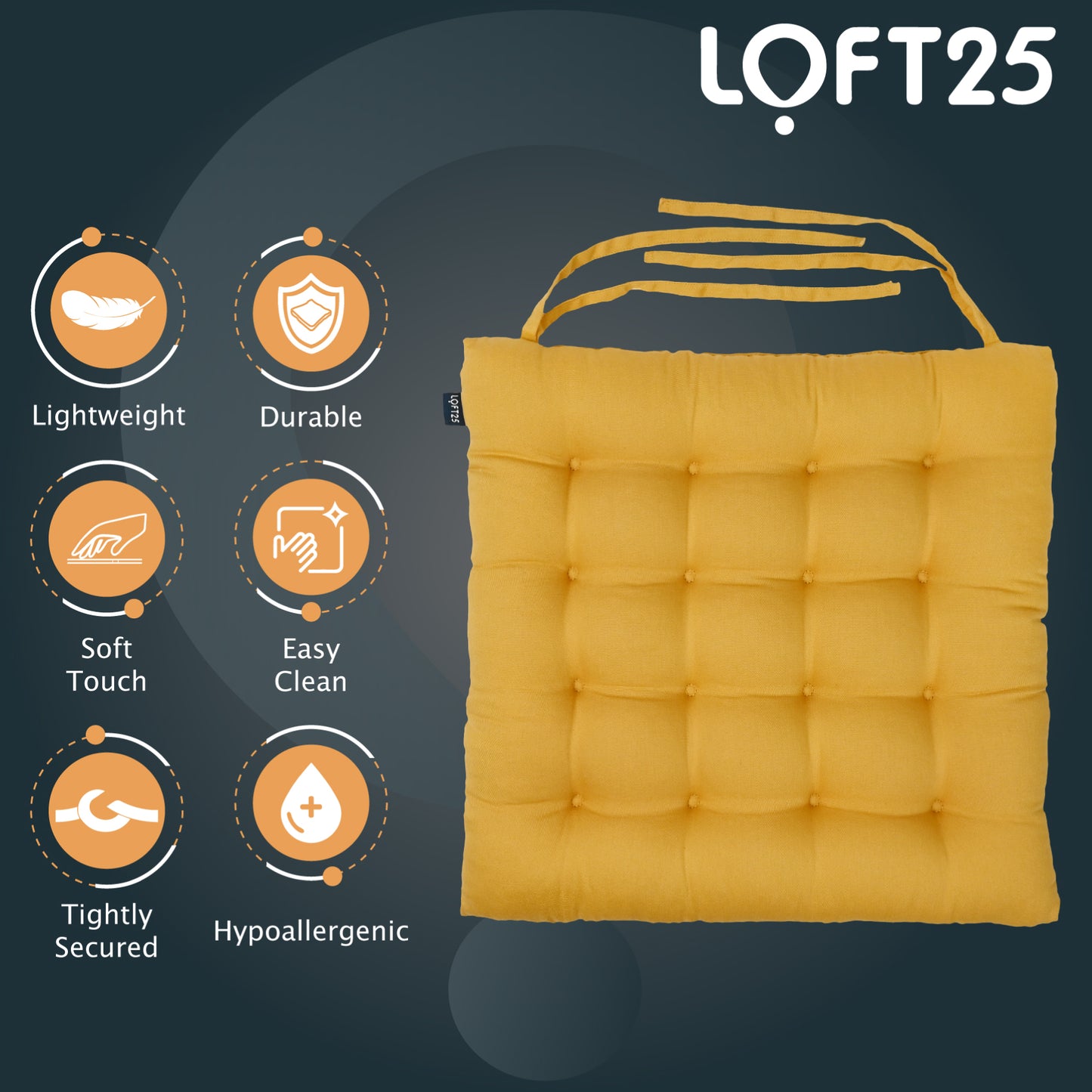 Loft 25 Tufted Chair Cushion Seat Pad