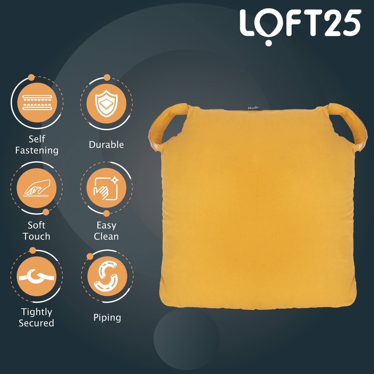 Loft 25 Tufted Duck Velvet Chair Seat Pad