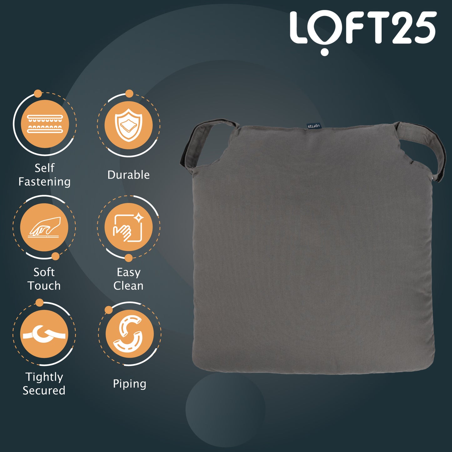 Loft 25 Tufted Duck Velvet Chair Seat Pad