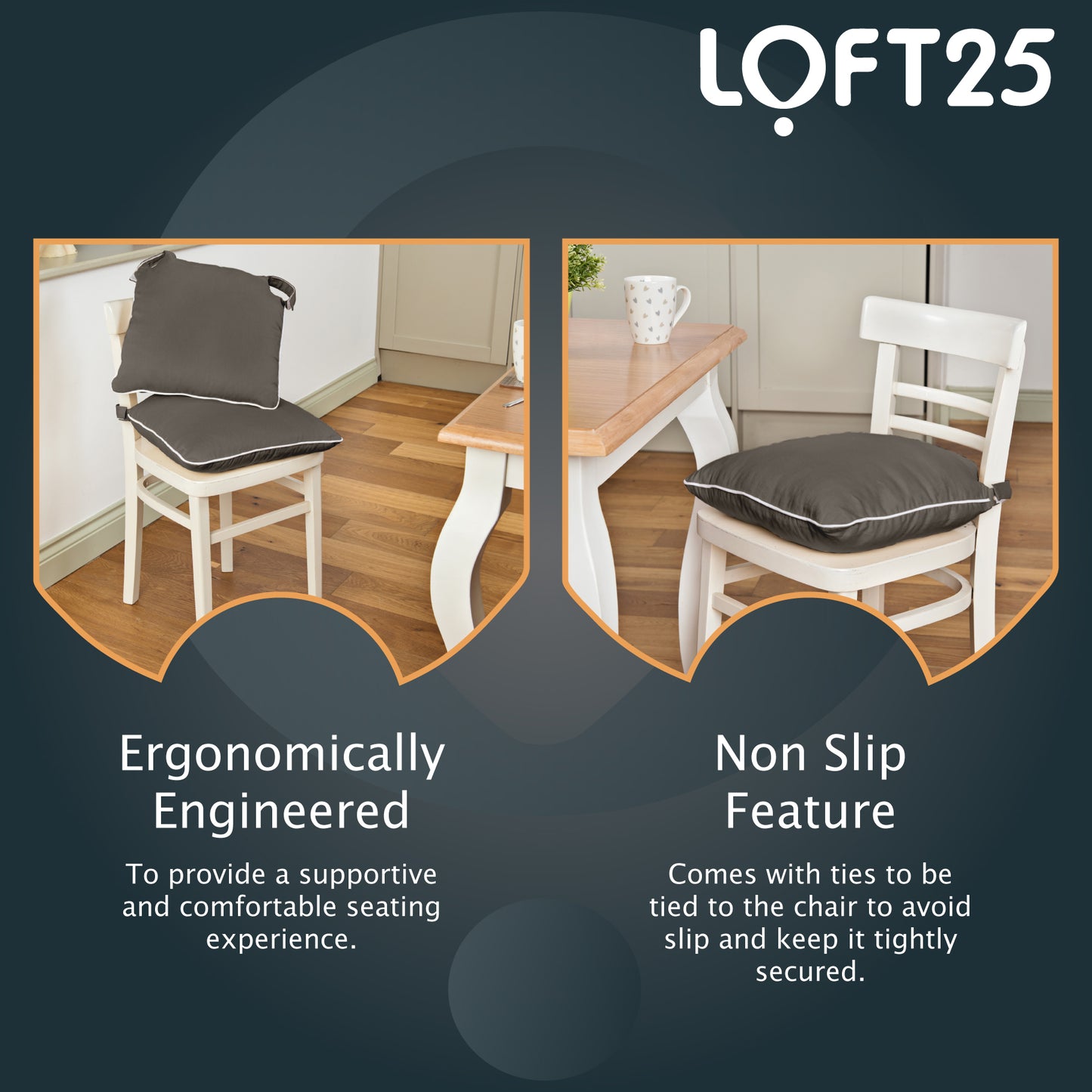 Loft 25 Tufted Duck Velvet Chair Seat Pad