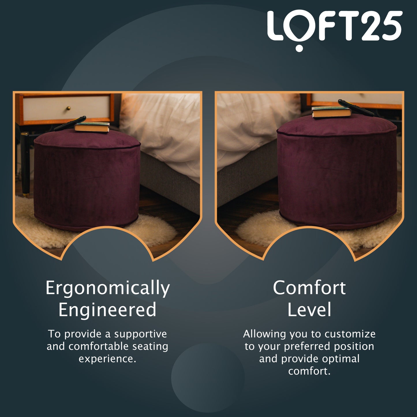 Loft 25 Relaxing Footstool Round Bean Bag