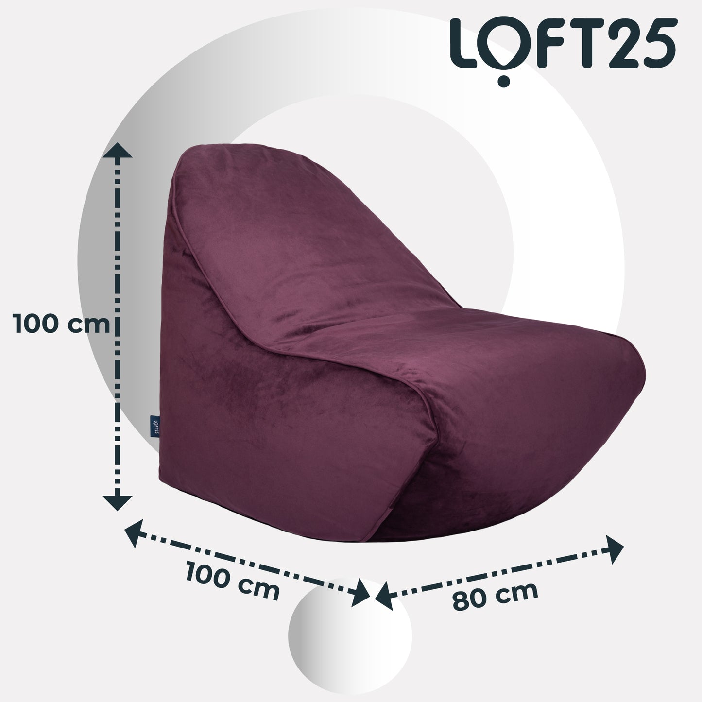 Loft 25 Relaxing Adult Bean Bag Chair 80x100x100