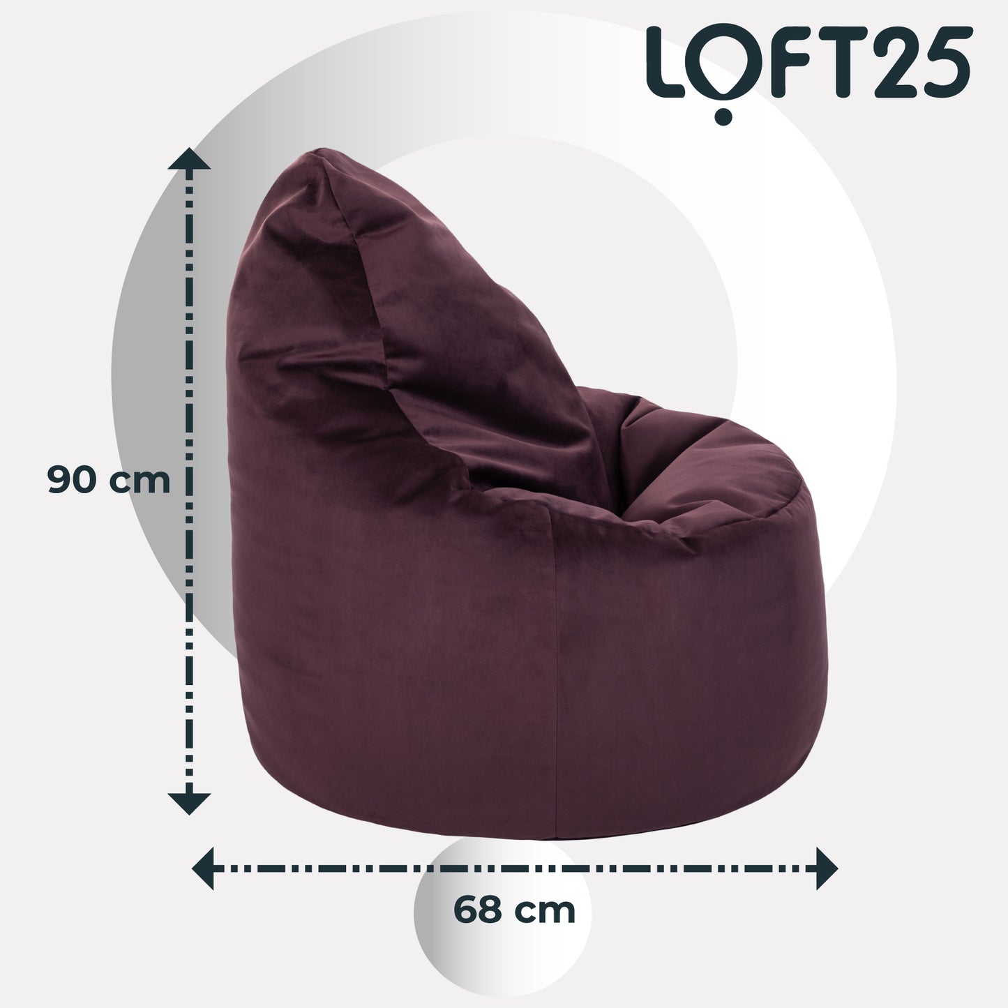 Loft 25 Capriccio Velvet Bean Bag Chair