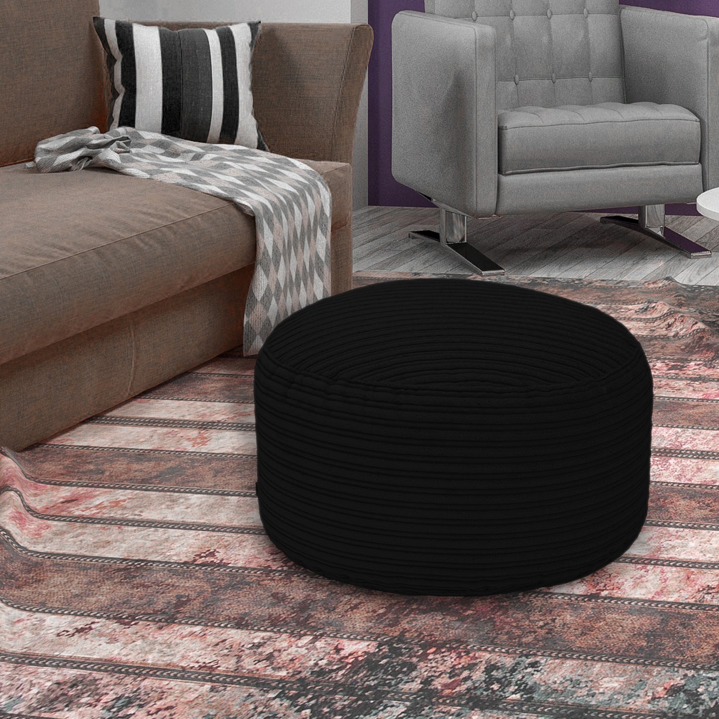 Loft 25 Round Bean Bag Footstool 59x29cm