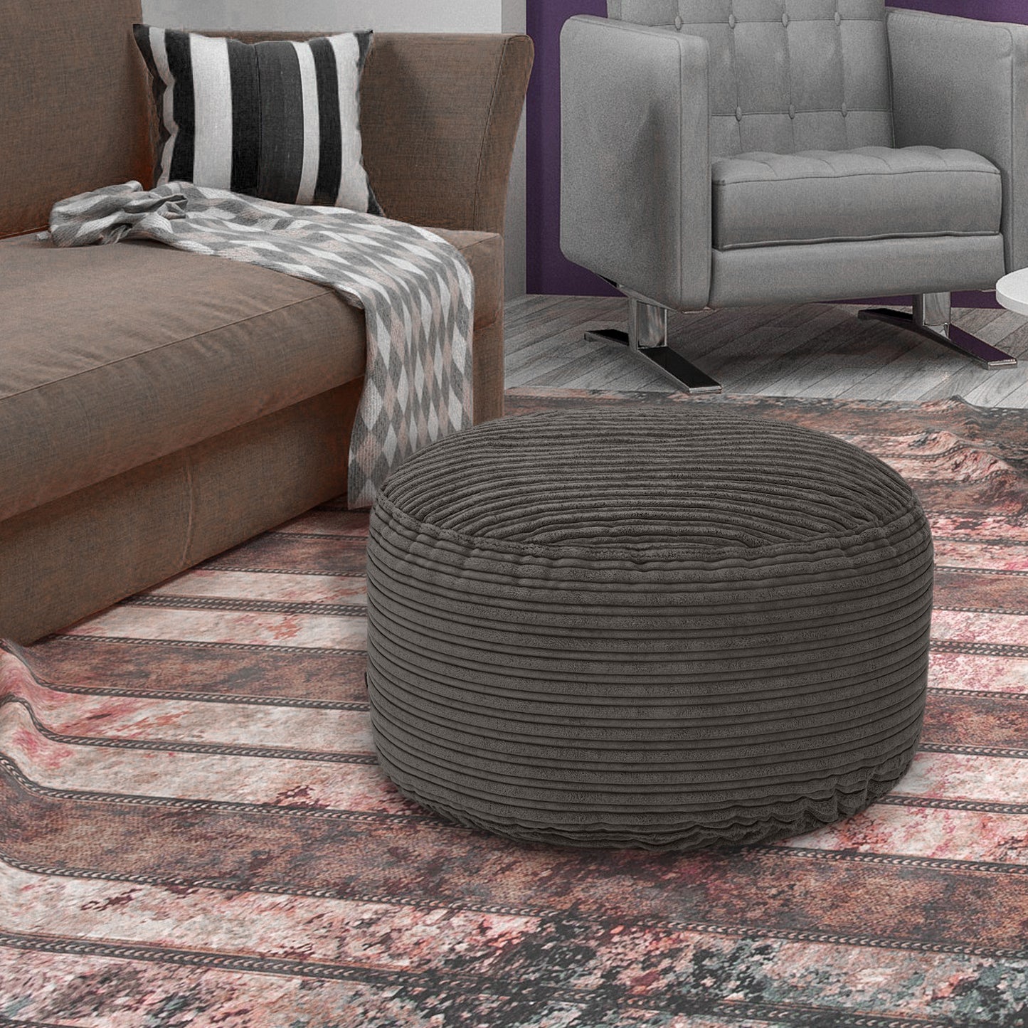 Loft 25 Round Bean Bag Footstool 59x29cm