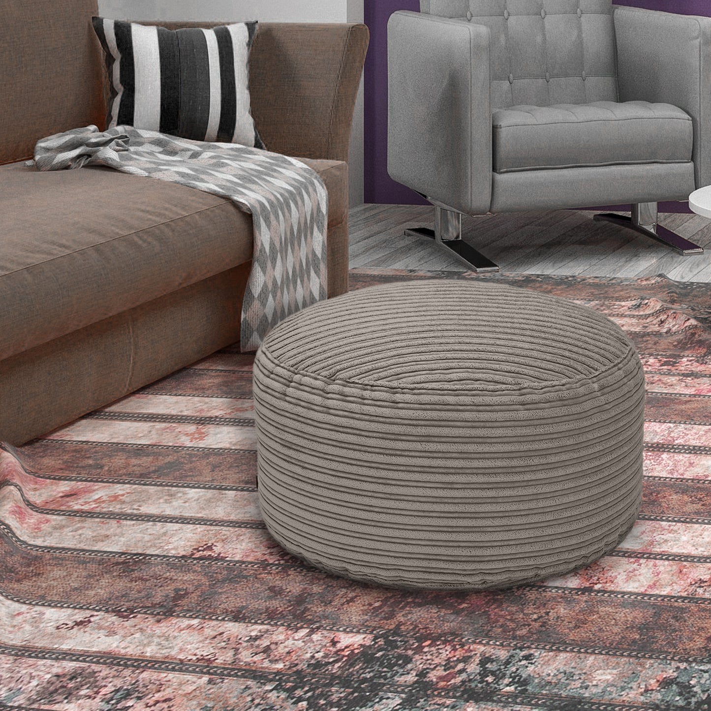 Loft 25 Round Bean Bag Footstool 59x29cm