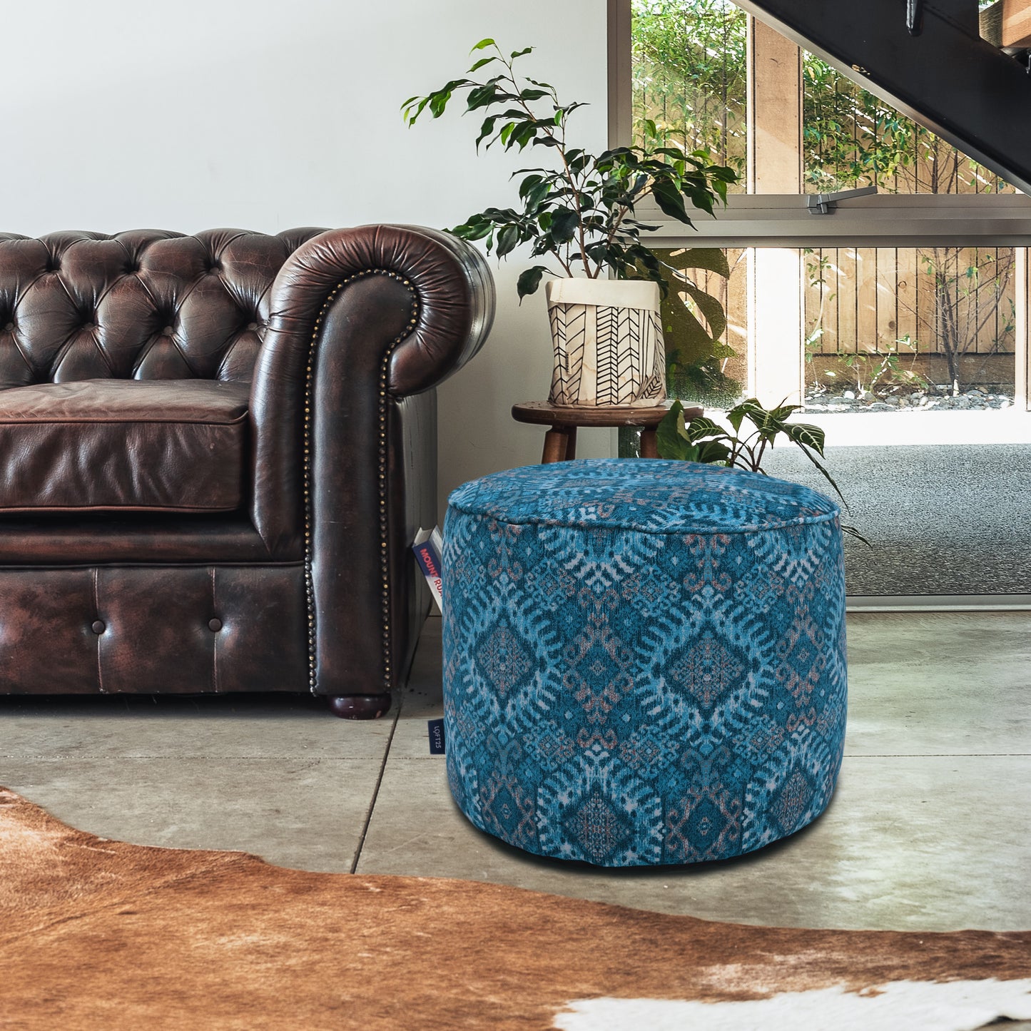 Loft 25 Printed Round Bean Bag Footstool