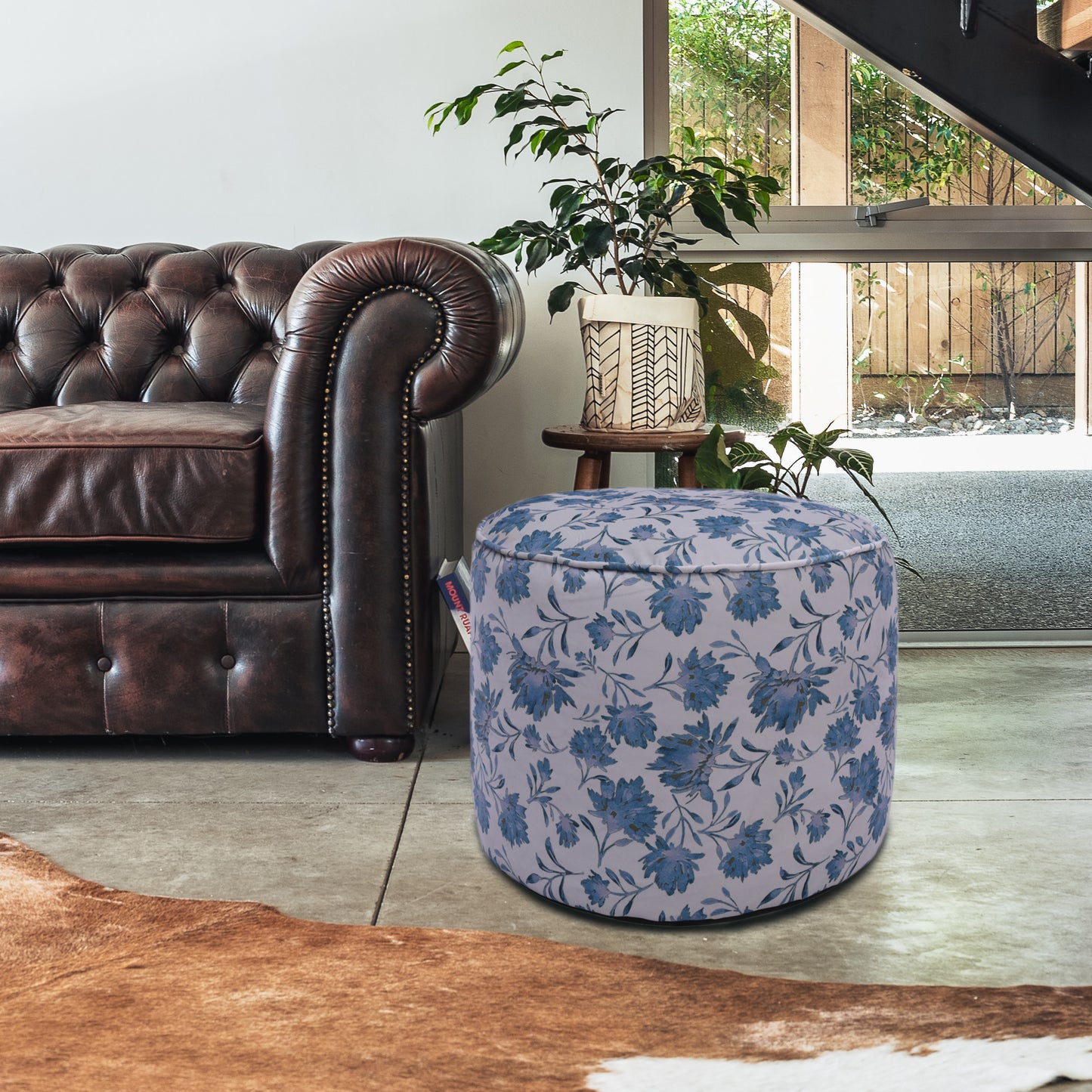 Loft 25 Printed Round Bean Bag Footstool