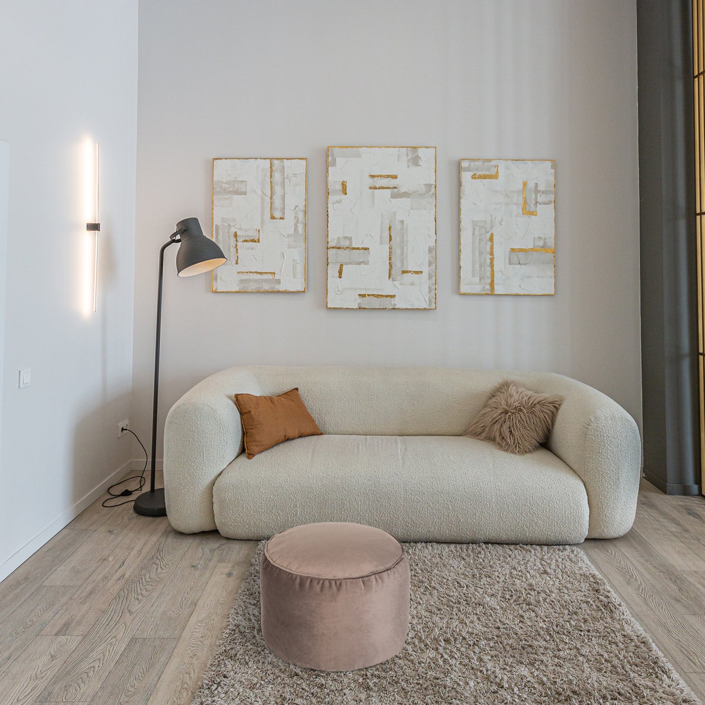 Loft 25 Premium Round Velvet BeanBag Footstool