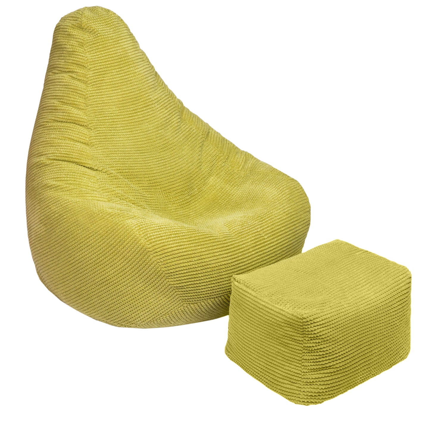 Loft 25 Adult Corduroy Highback Bean Bag Chair with Footstool