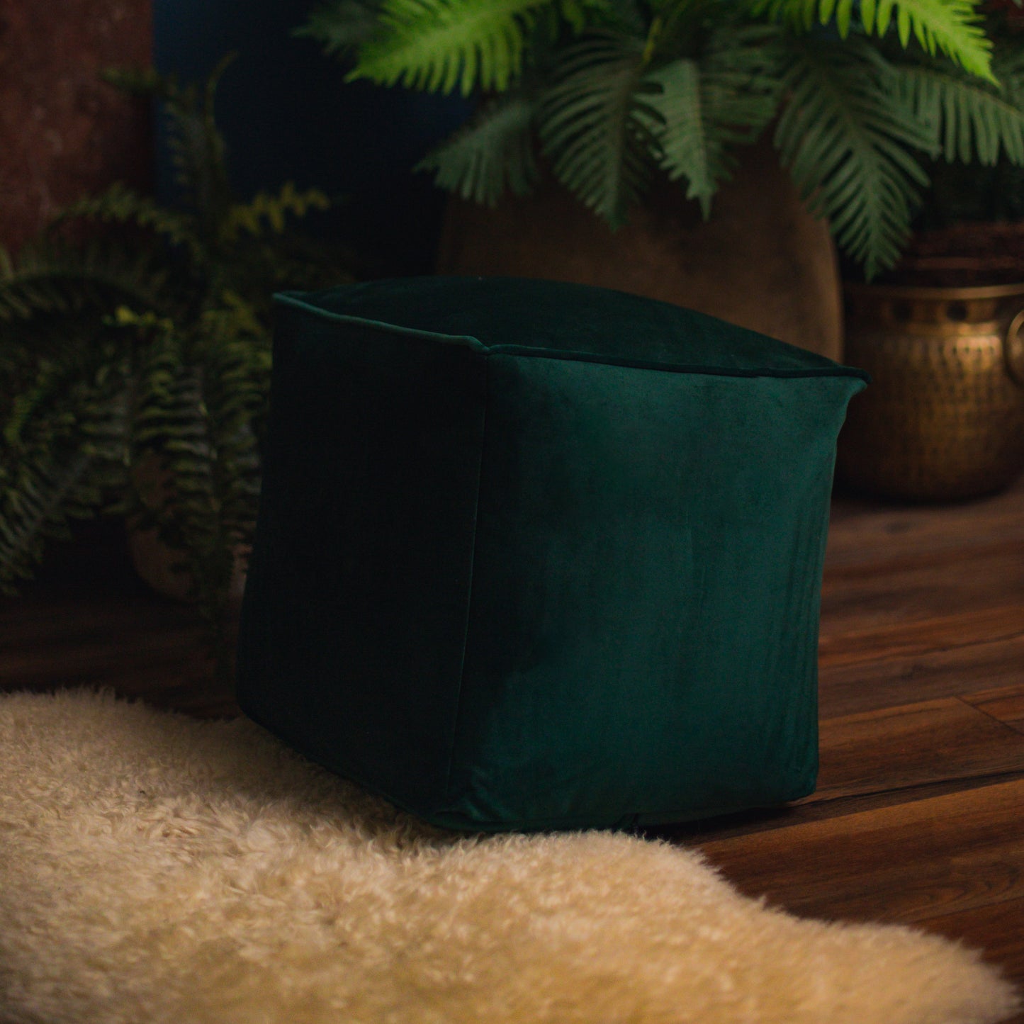 Loft 25 Premium Cubed Velvet Bean Bag Footstool