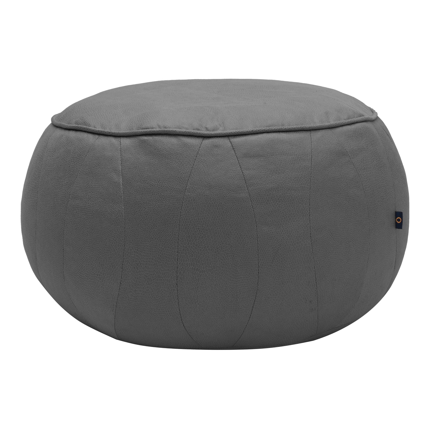 Loft 25 Round Moroccan Faux-Leather Bean Bag Footstool Pouffe