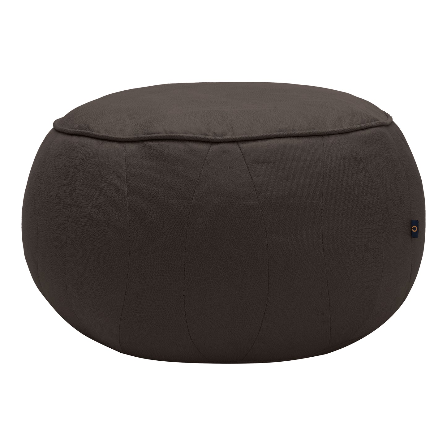 Loft 25 Round Moroccan Faux-Leather Bean Bag Footstool Pouffe