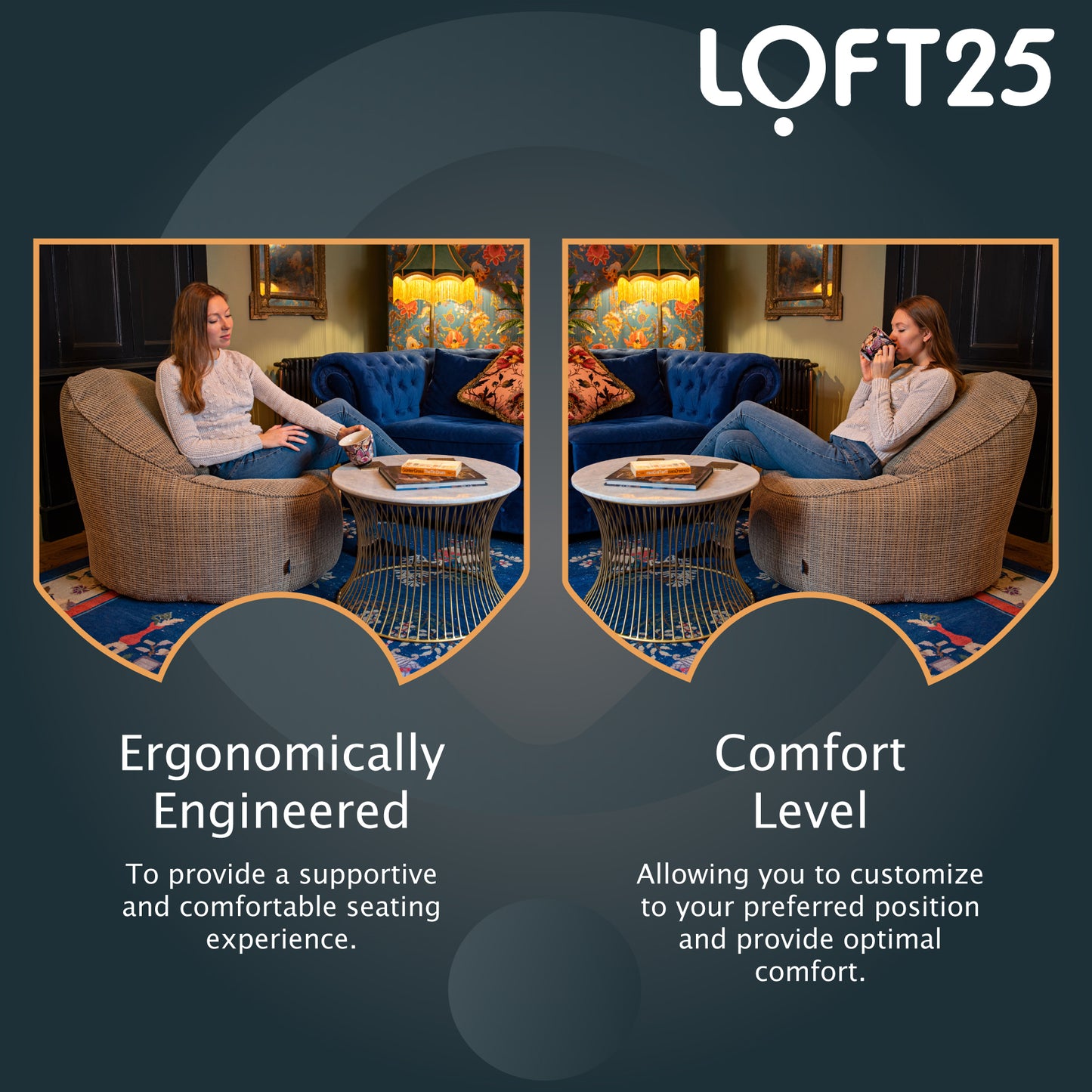 Loft 25 Relaxing Adult Bean Bag Chair 90x100x70