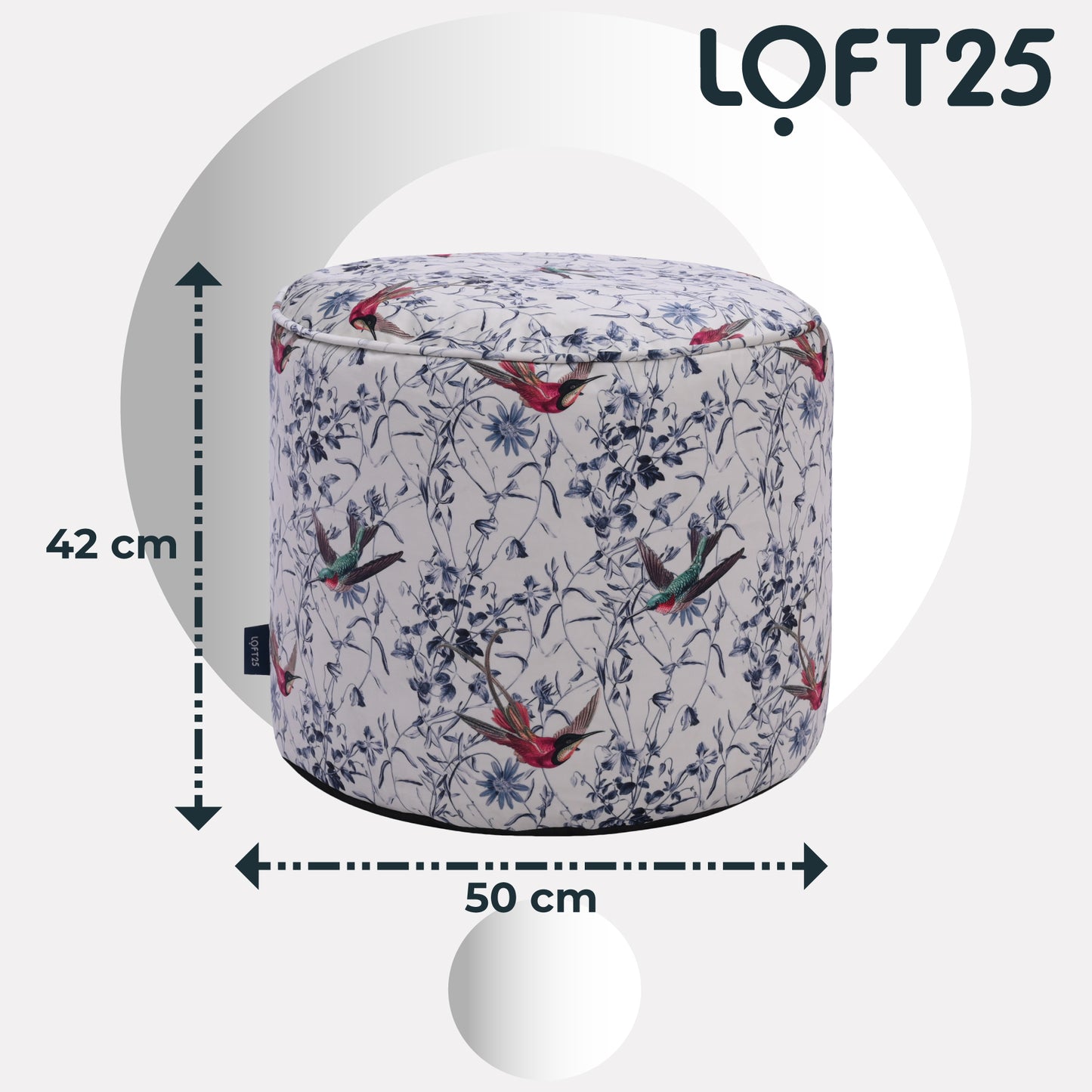 Loft 25 Printed Round Bean Bag Footstool