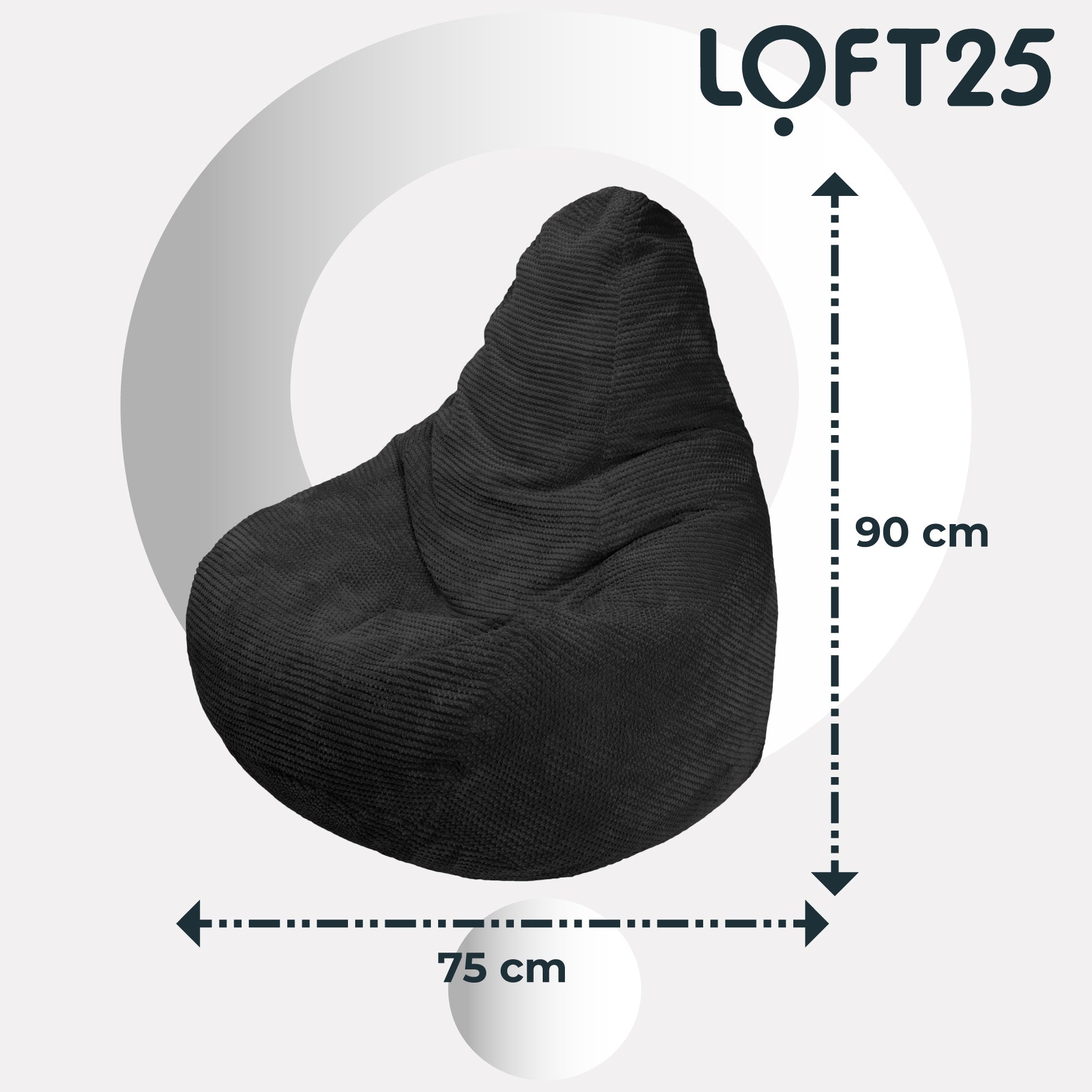 Loft 25 Adult Corduroy Highback Bean Bag Chair