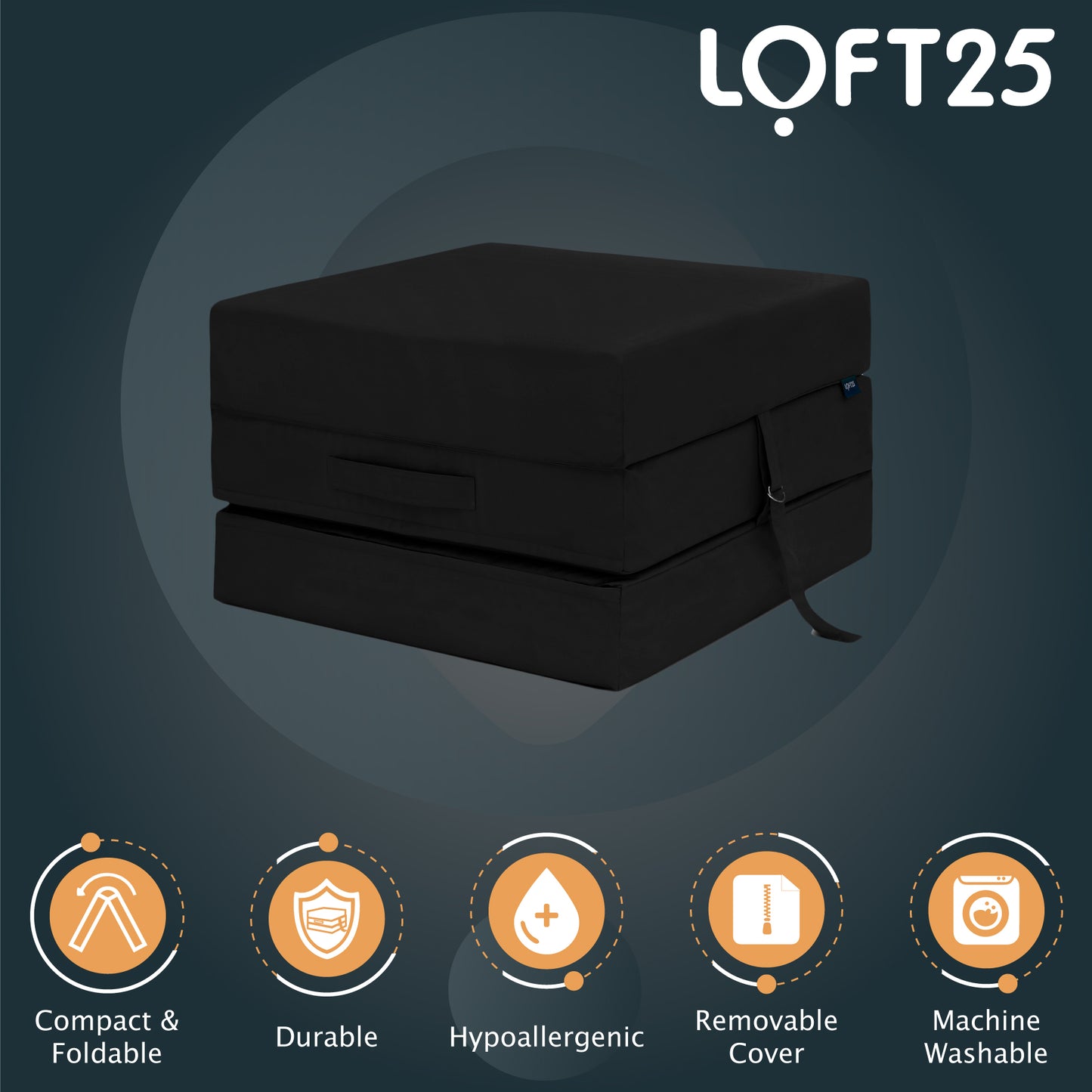 Loft 25 Water Resistant Fold-Out Z Bed Cube Mattress