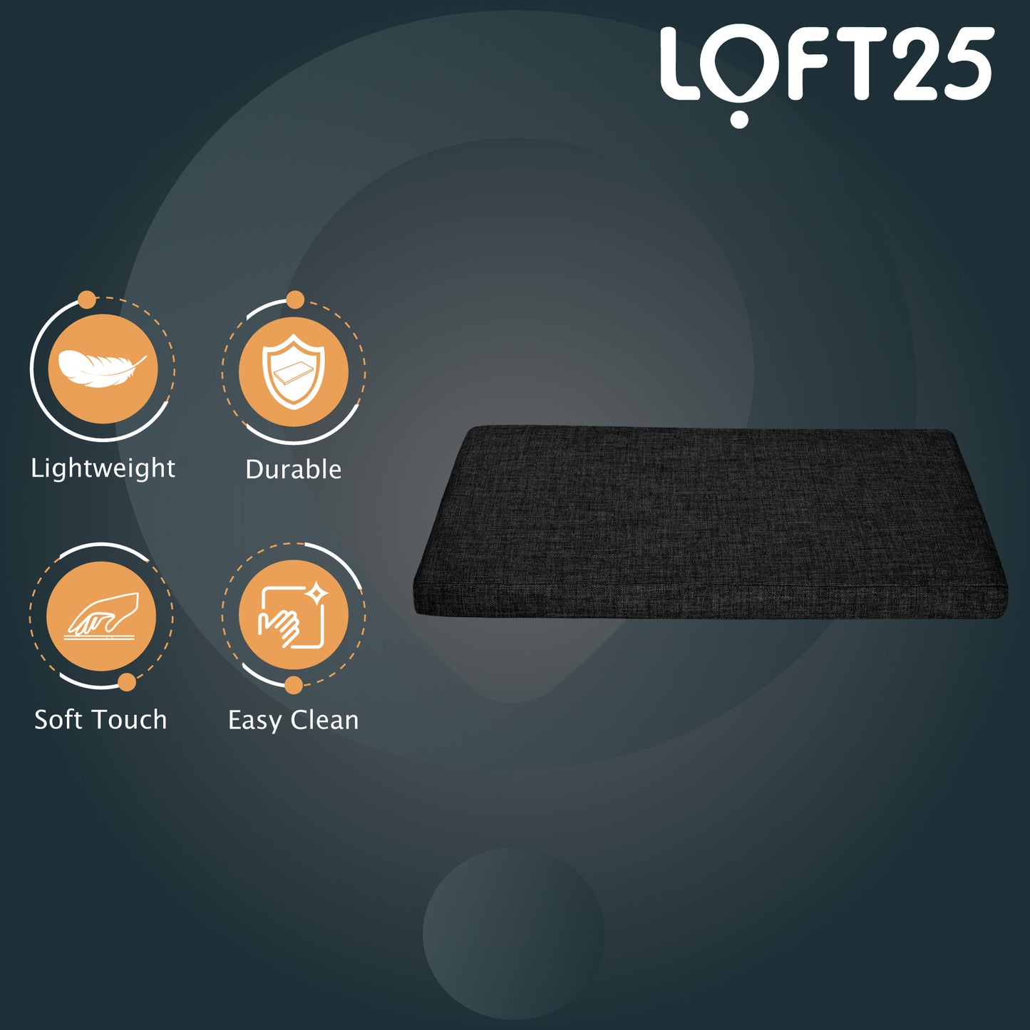 Loft 25 Premium Linen Fabric Bench Pads 76x39x5cm