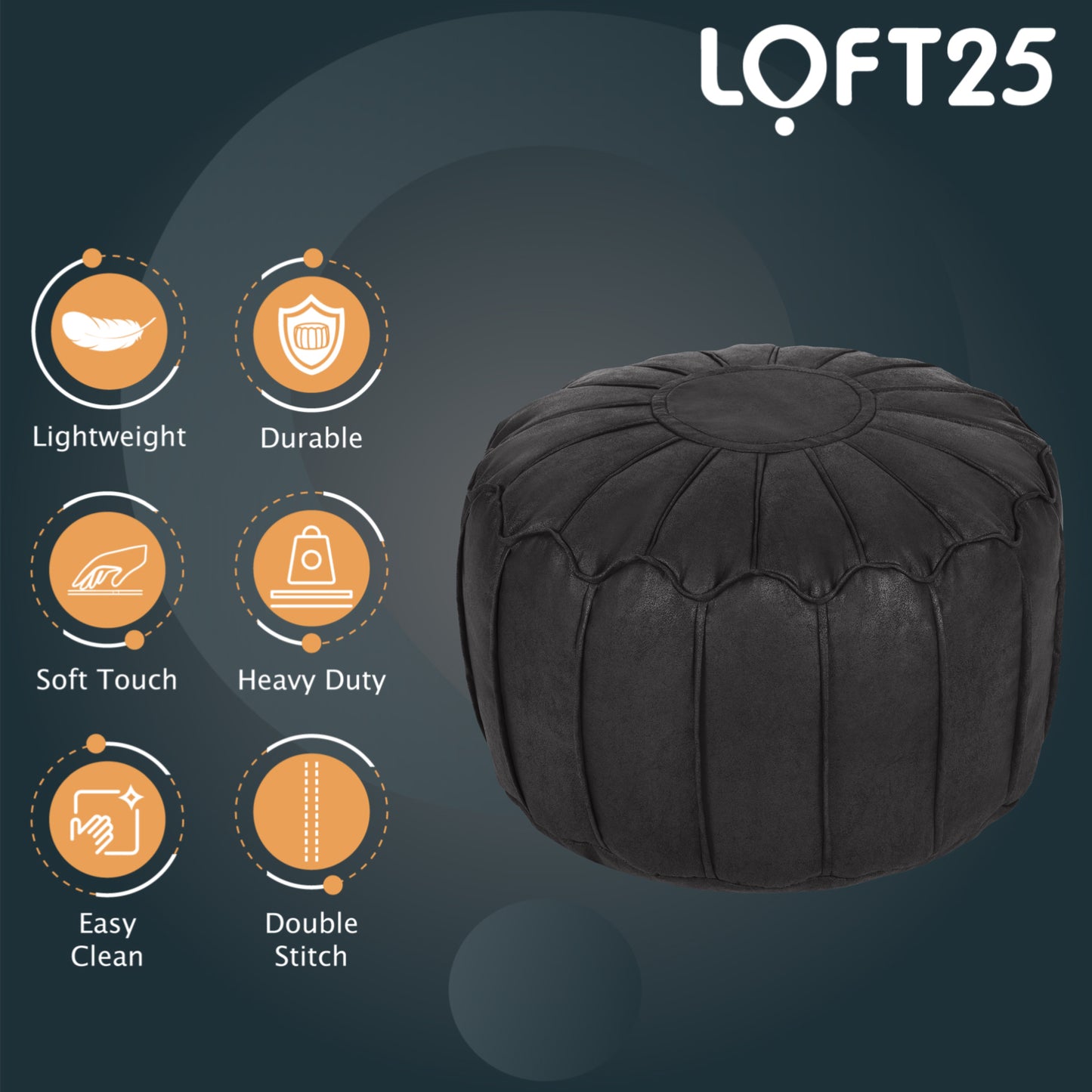 Loft 25 Moroccan Bean Bag Footstool Pouffe