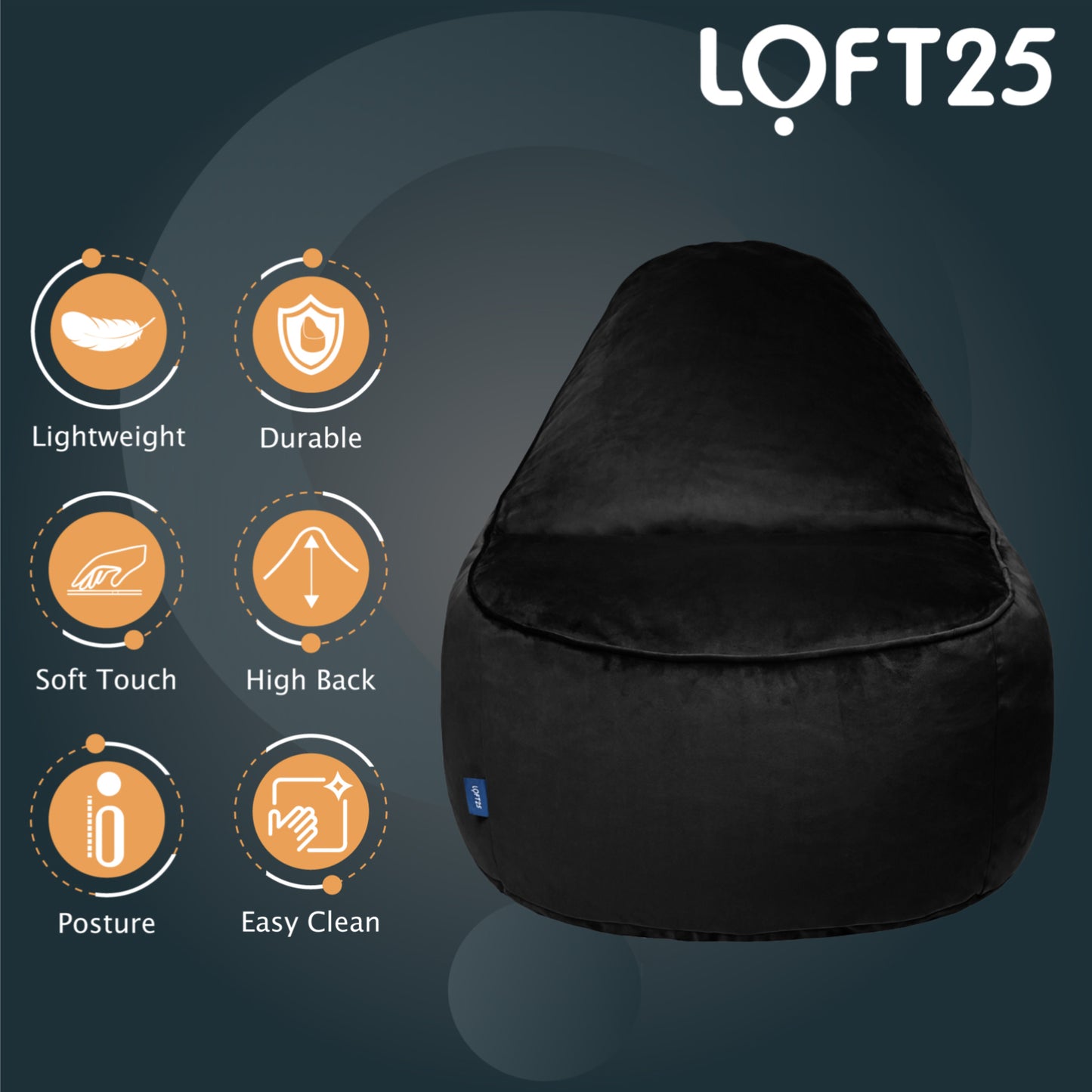 Loft 25 Relaxing Adult Bean Bag Chair 90x100x70