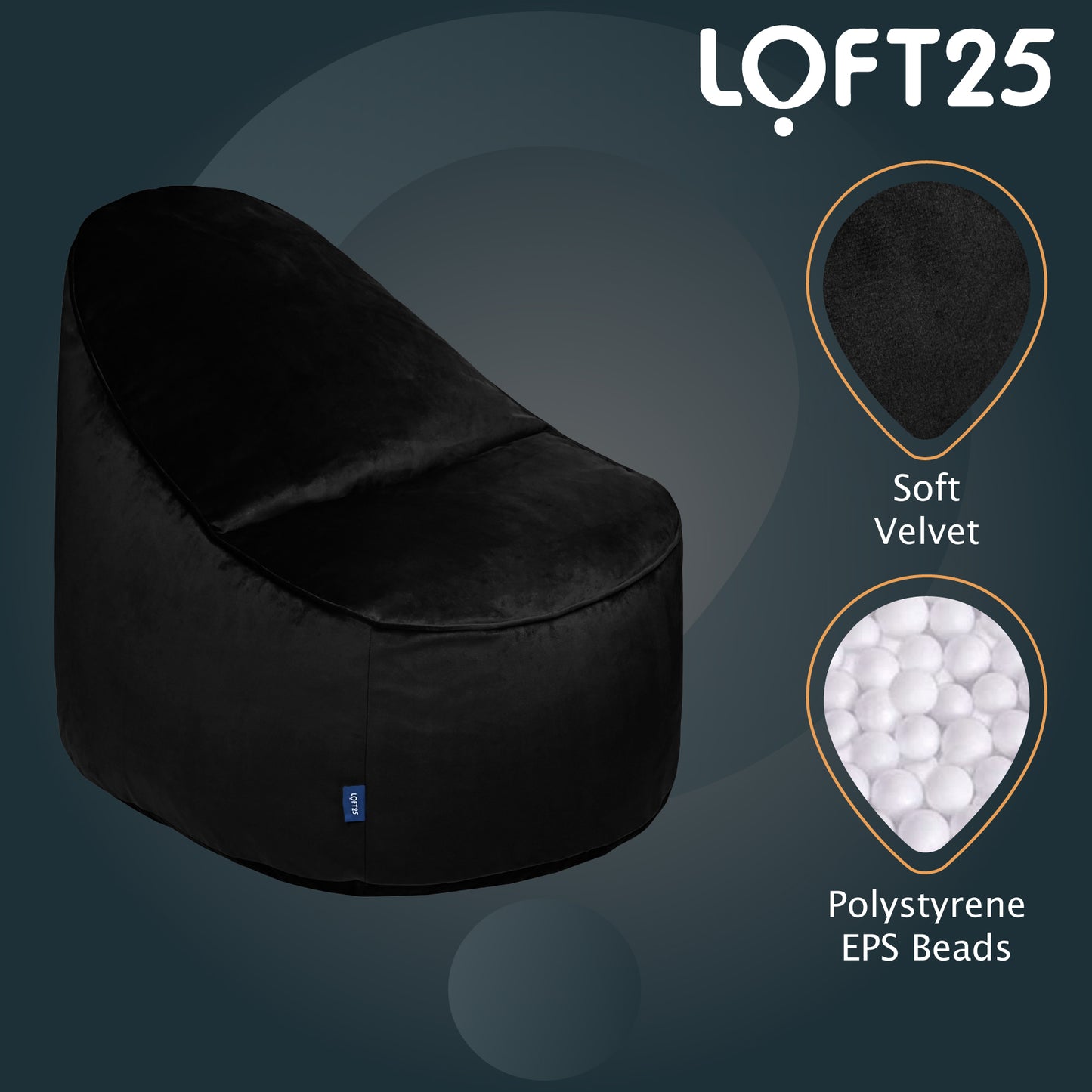 Loft 25 Relaxing Adult Bean Bag Chair 90x100x70