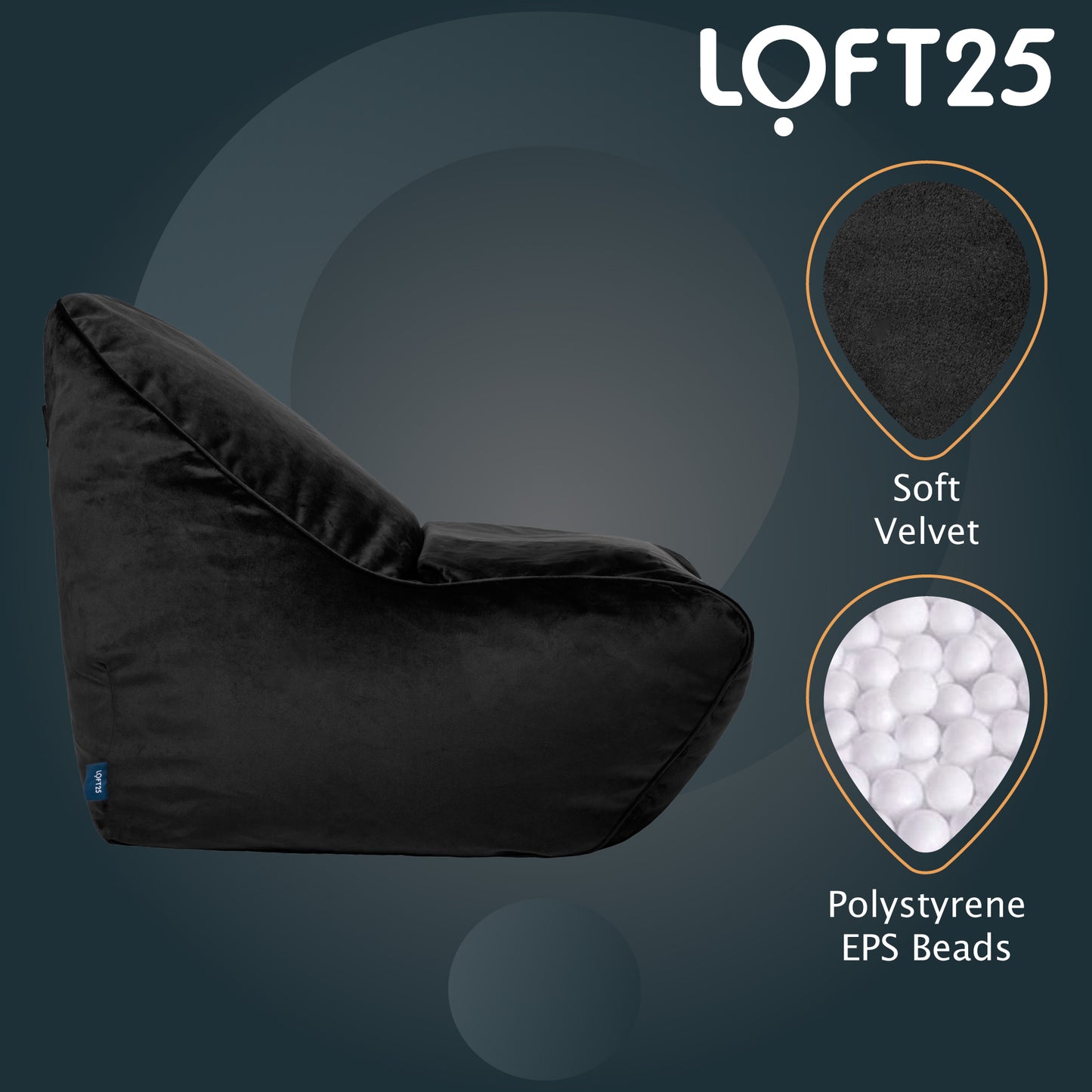 Loft 25 Relaxing Adult Bean Bag Chair 80x100x100