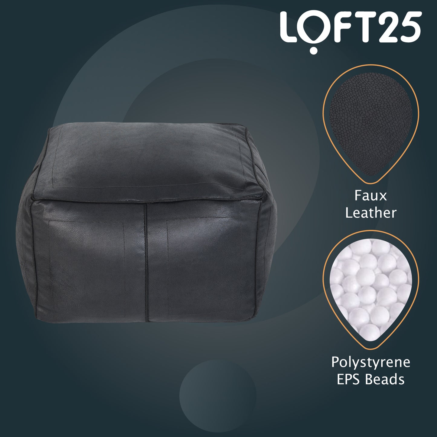 Loft 25 Bean Bag Faux Leather Chair Seat