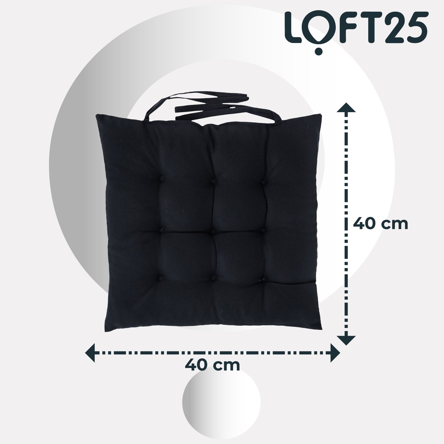 Loft 25 Garden Chair Tufted Seat Pads with Secure Ties