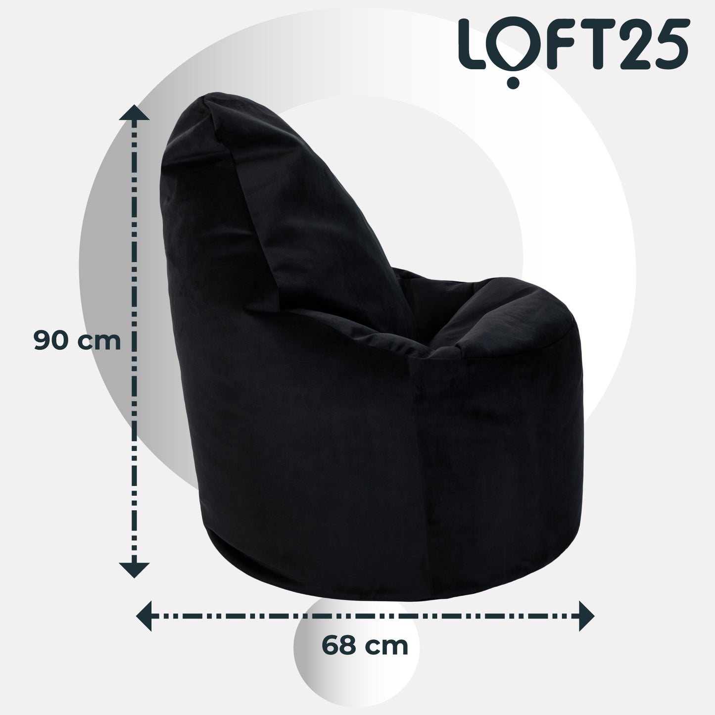 Loft 25 Capriccio Velvet Bean Bag Chair