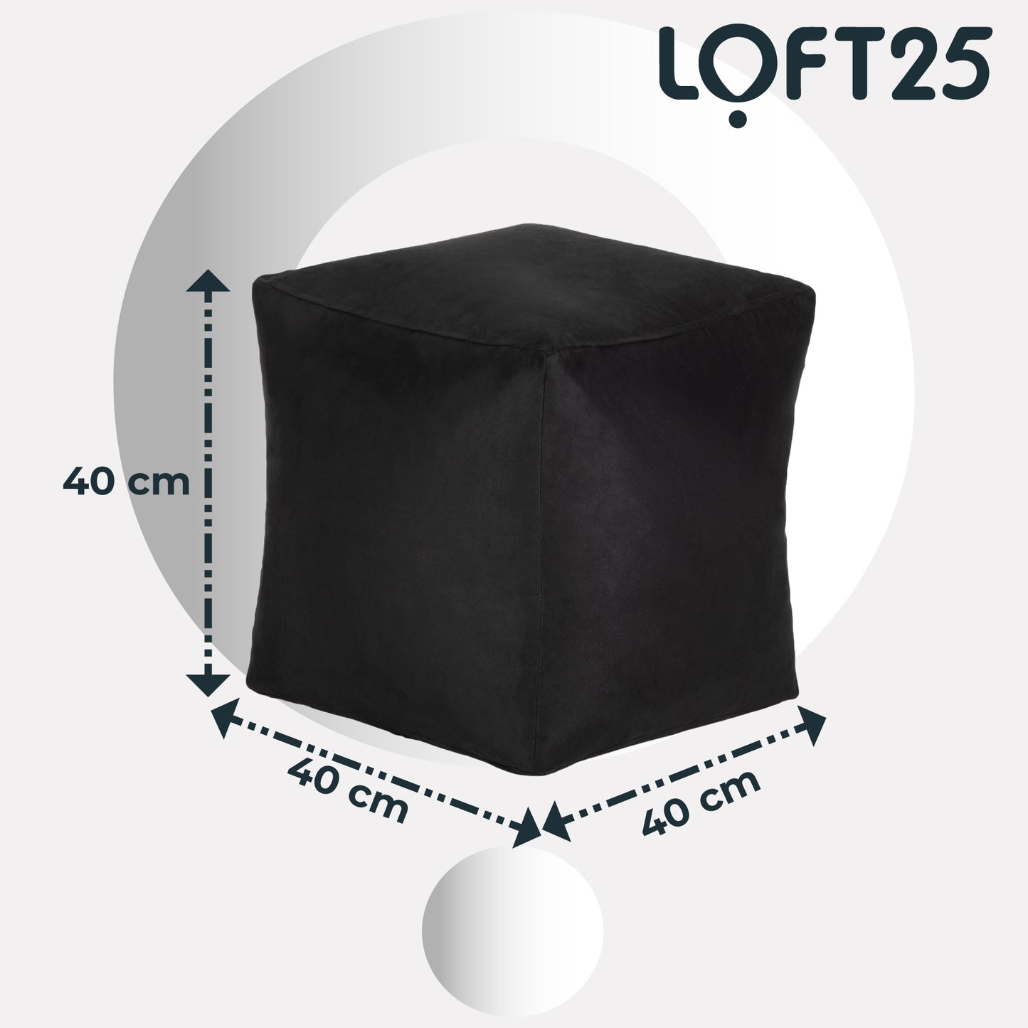 Loft 25 Bean Bag Faux Suede Cube Footstool