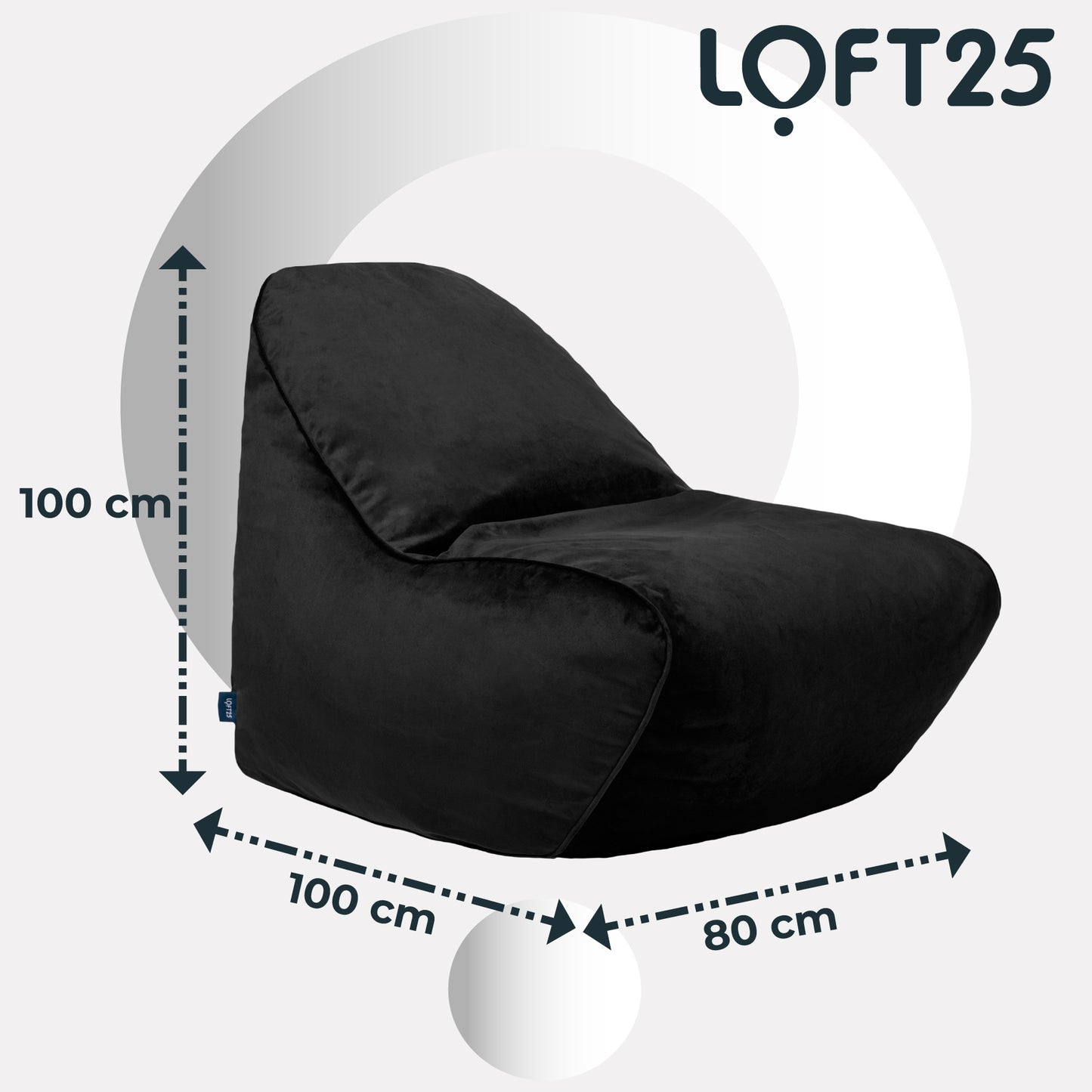 Loft 25 Relaxing Adult Bean Bag Chair 80x100x100