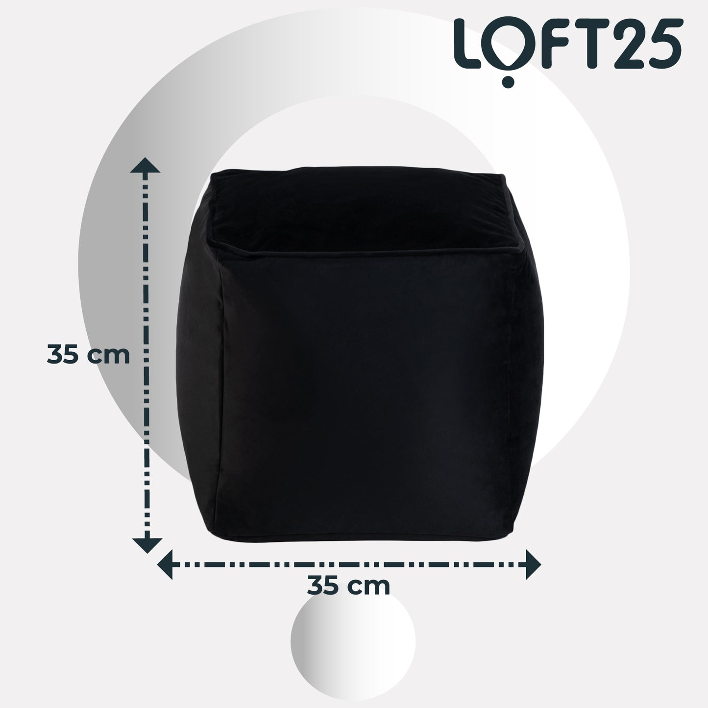 Loft 25 Premium Cubed Velvet Bean Bag Footstool