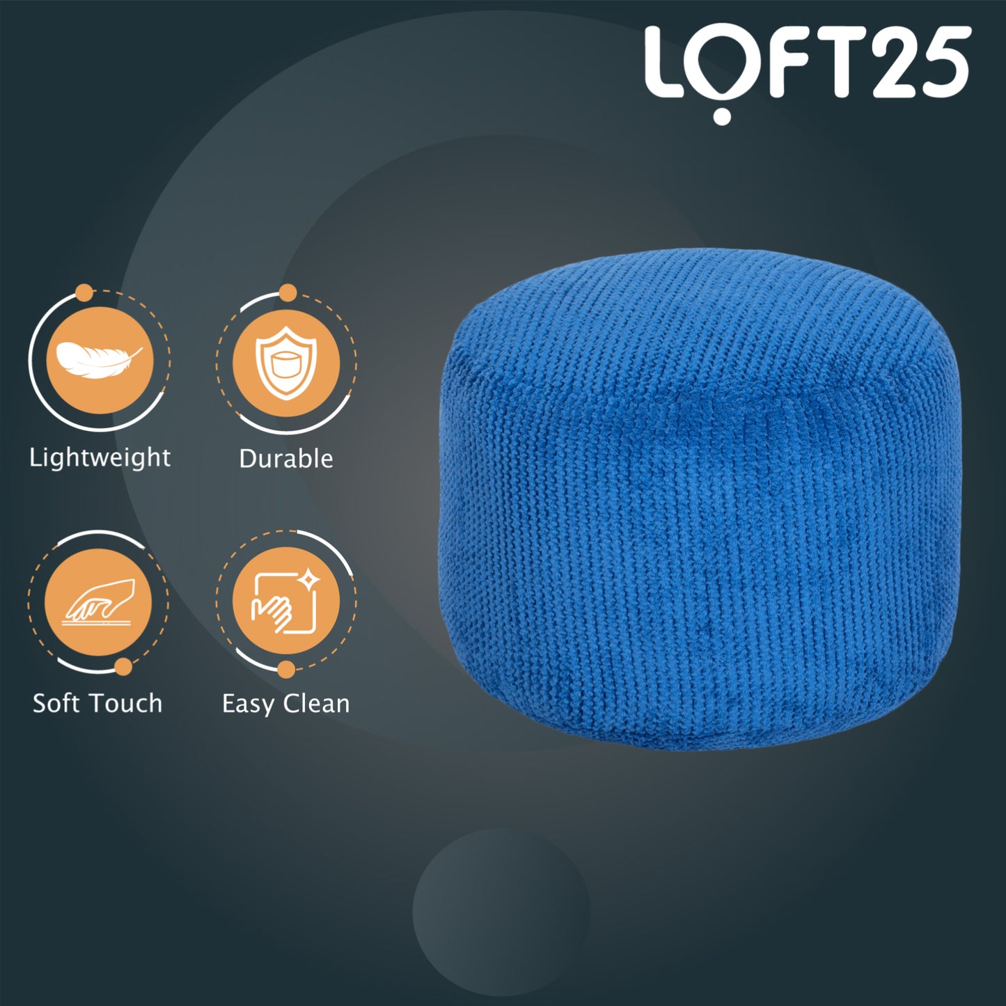 Loft 25 Bean Bag Foot Stool Round Bubble