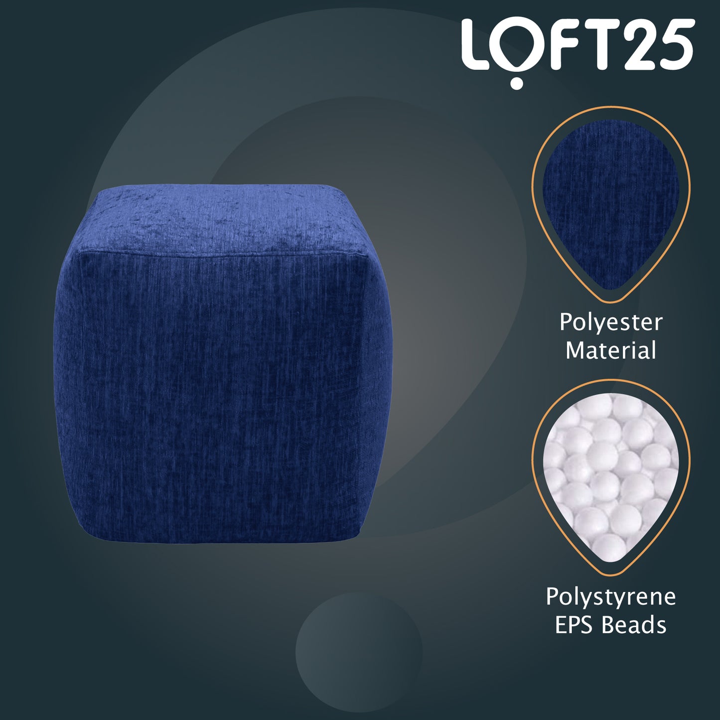 Loft 25 Cube Ergonomic Bean Bag Footstool