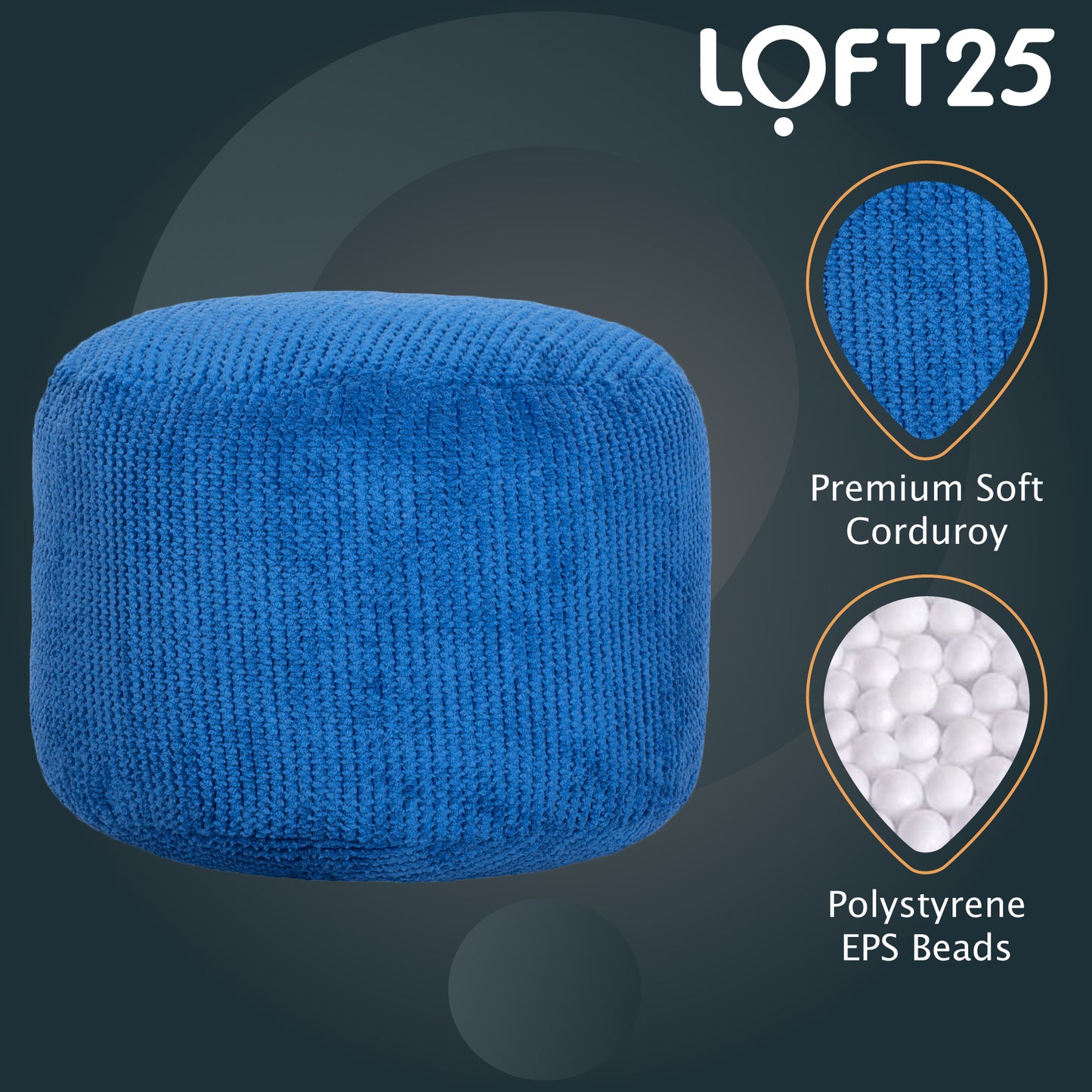 Loft 25 Bean Bag Foot Stool Round Bubble