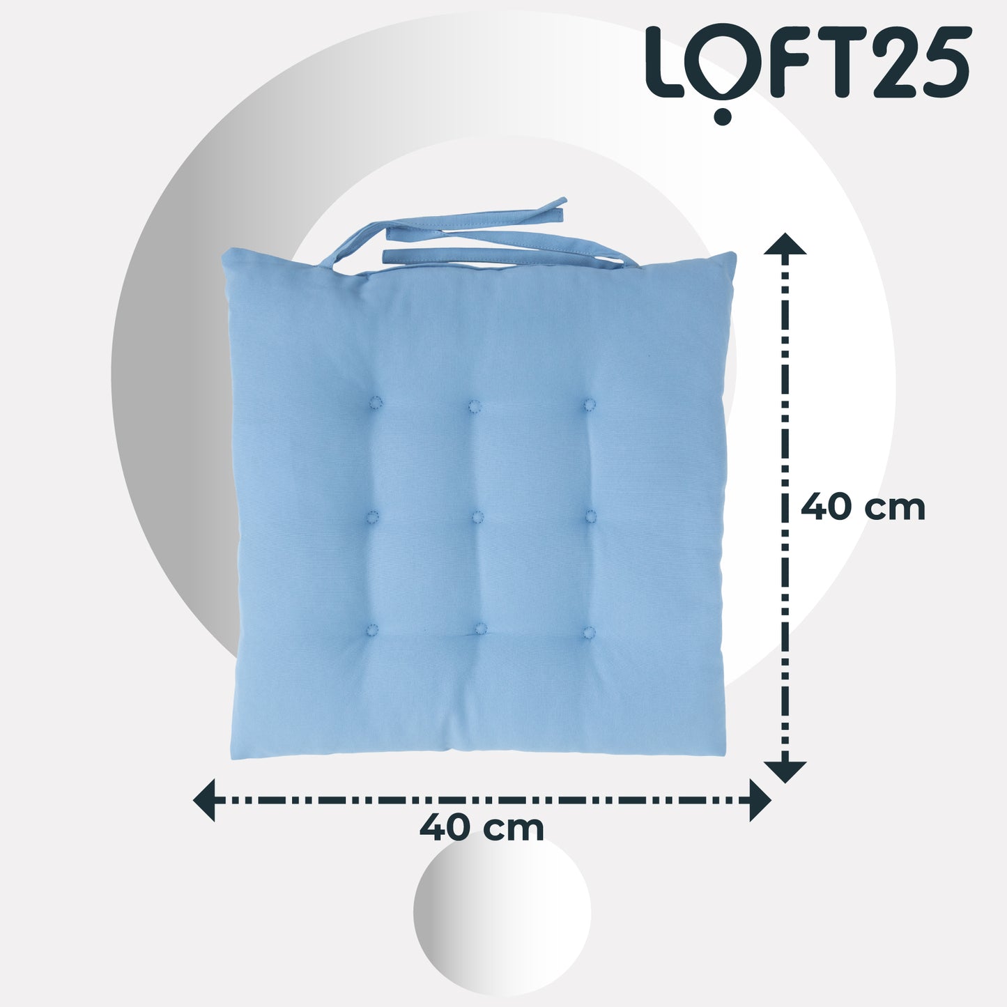 Loft 25 Garden Chair Tufted Seat Pads with Secure Ties