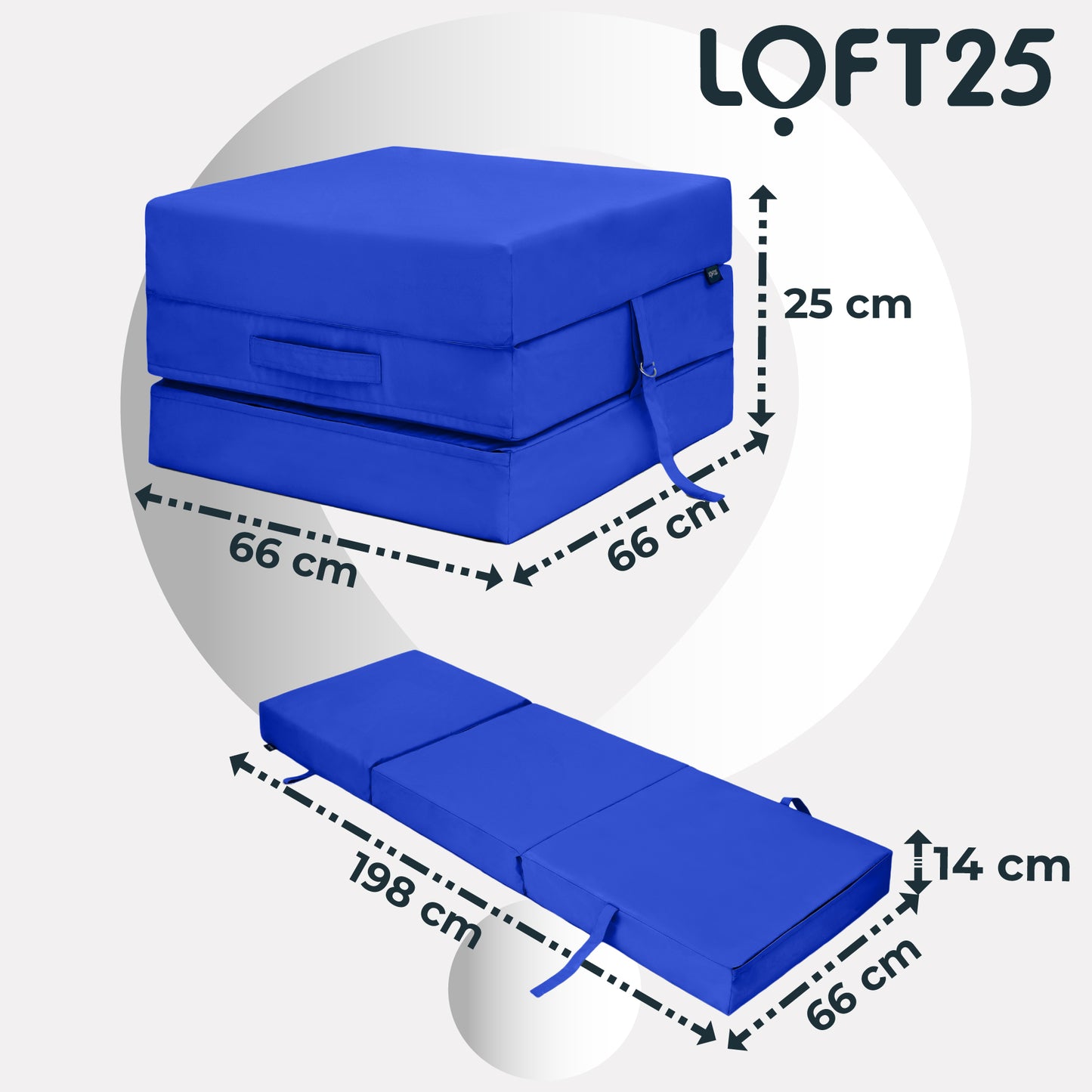 Loft 25 Water Resistant Fold-Out Z Bed Cube Mattress