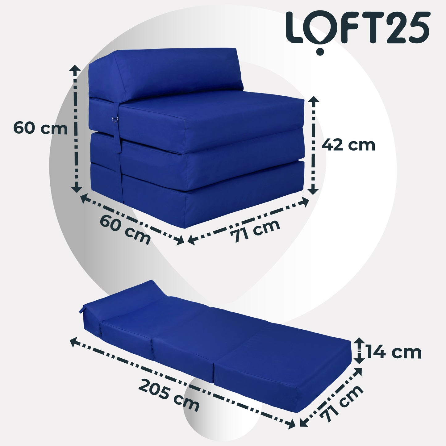 Loft 25 Water Resistant Adult Fold-Out Mattress Chair Bed