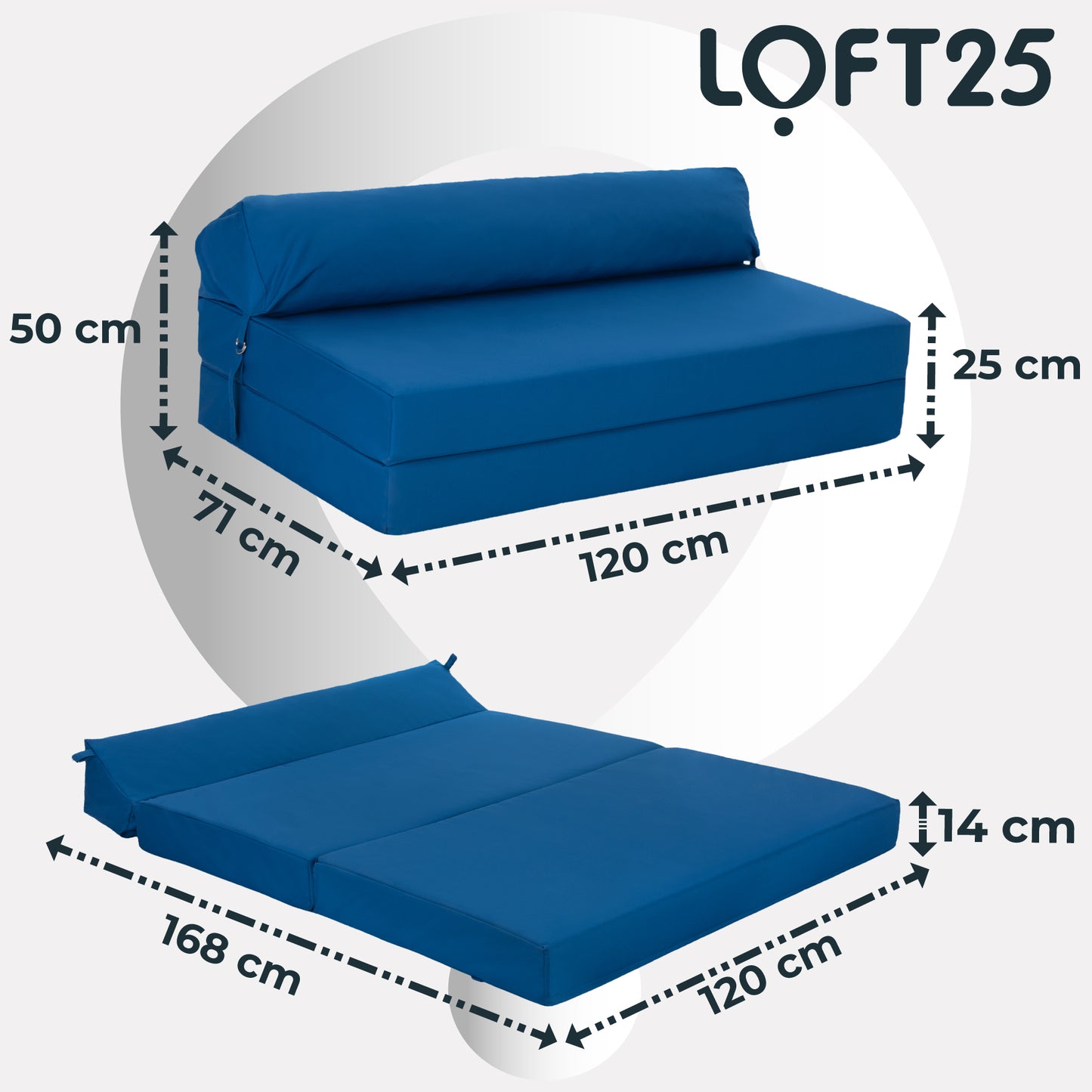Loft 25 Water Resistant Portable Double Fold Out Z Bed Mattress