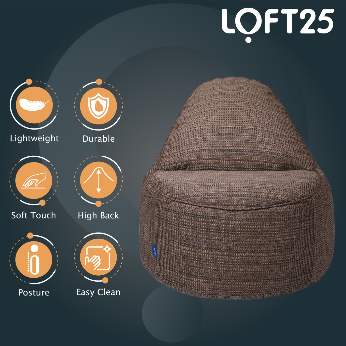 Loft 25 Relaxing Adult Bean Bag Chair 90x100x70