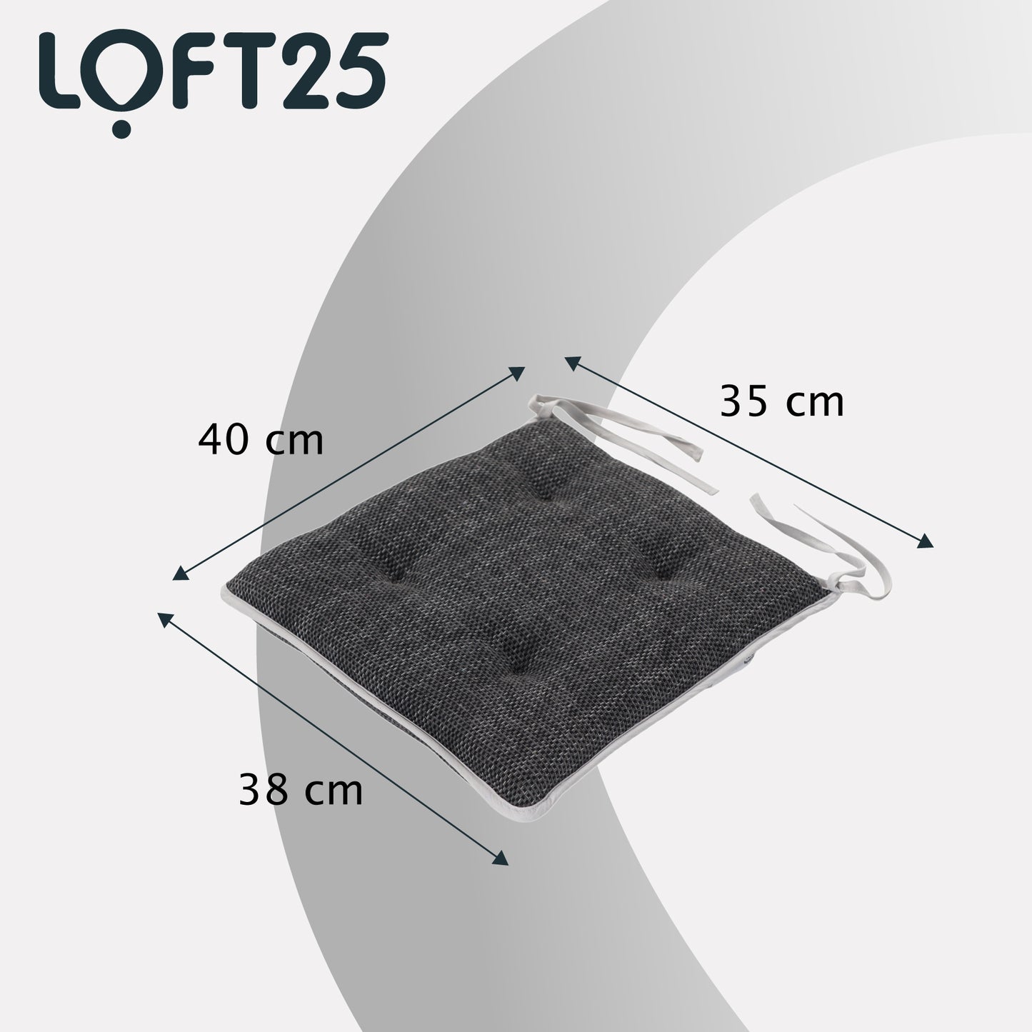 Loft 25 Soft Luxury Non-Slip Tufted Chair Seat Pad