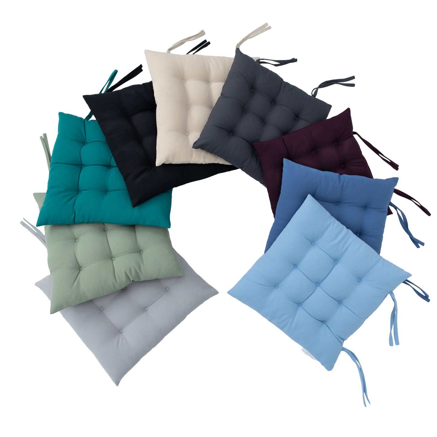 Loft 25 Garden Chair Tufted Seat Pads with Secure Ties