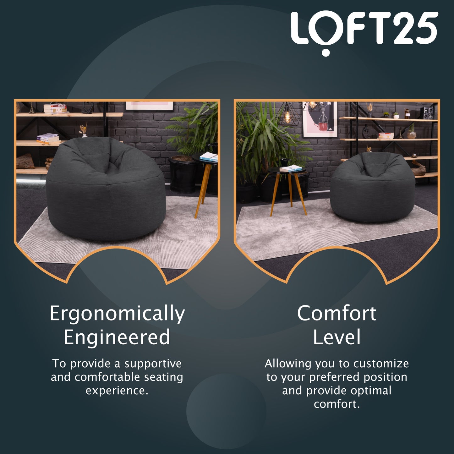 Loft 25 Round Bean Bag Chair Adult Gaming