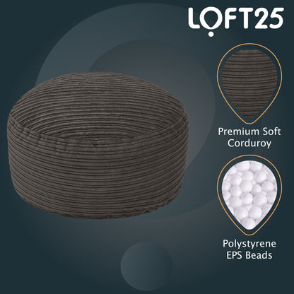 Loft 25 Round Bean Bag Footstool 59x29cm
