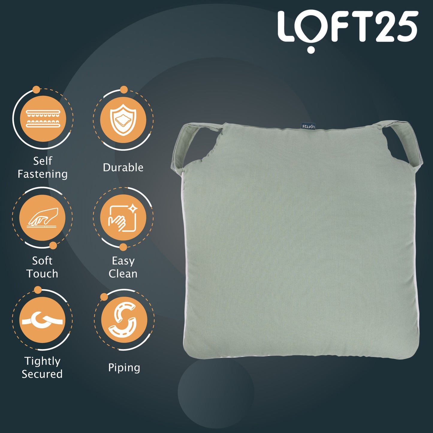 Loft 25 Tufted Duck Velvet Chair Seat Pad