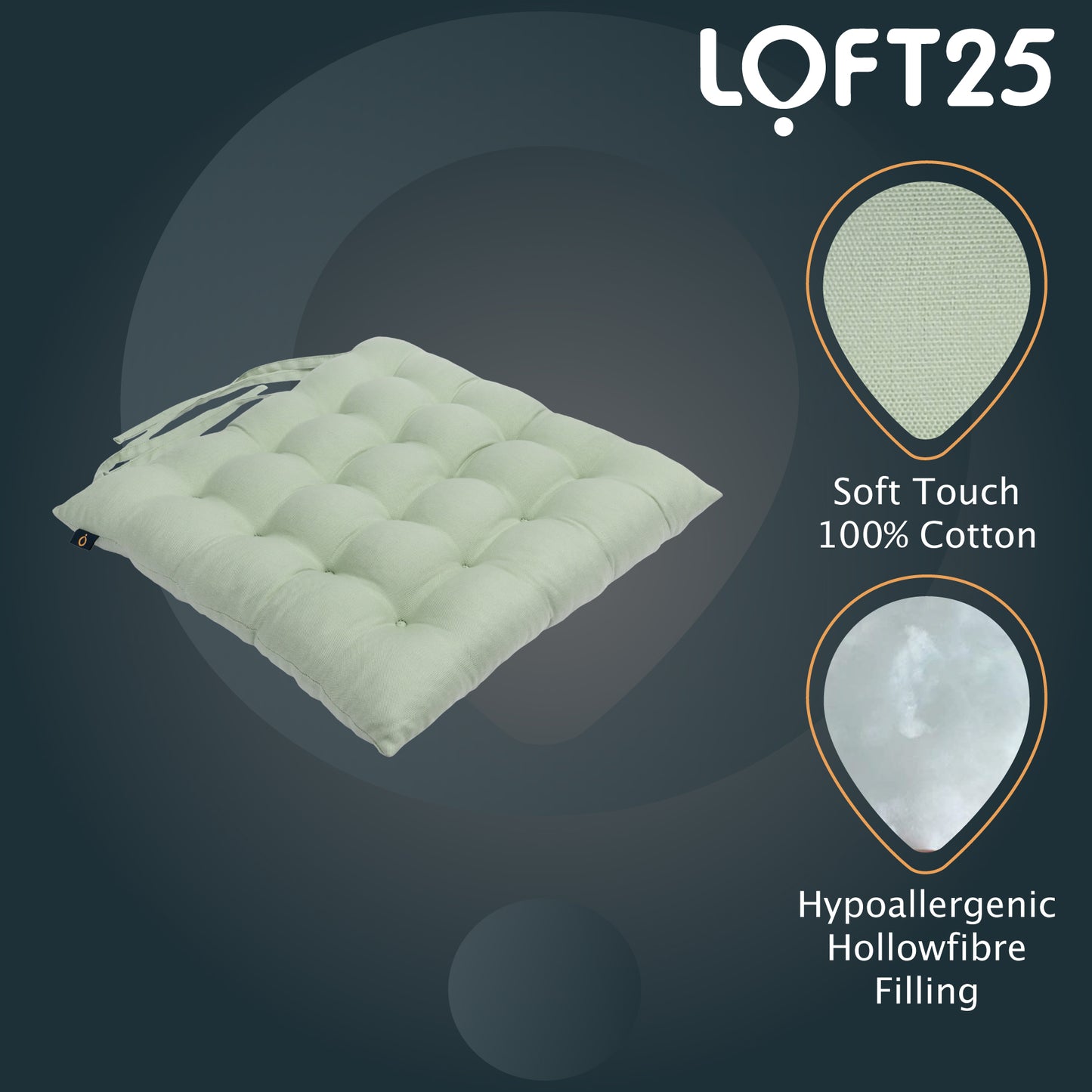 Loft 25 Tufted Chair Cushion Seat Pad