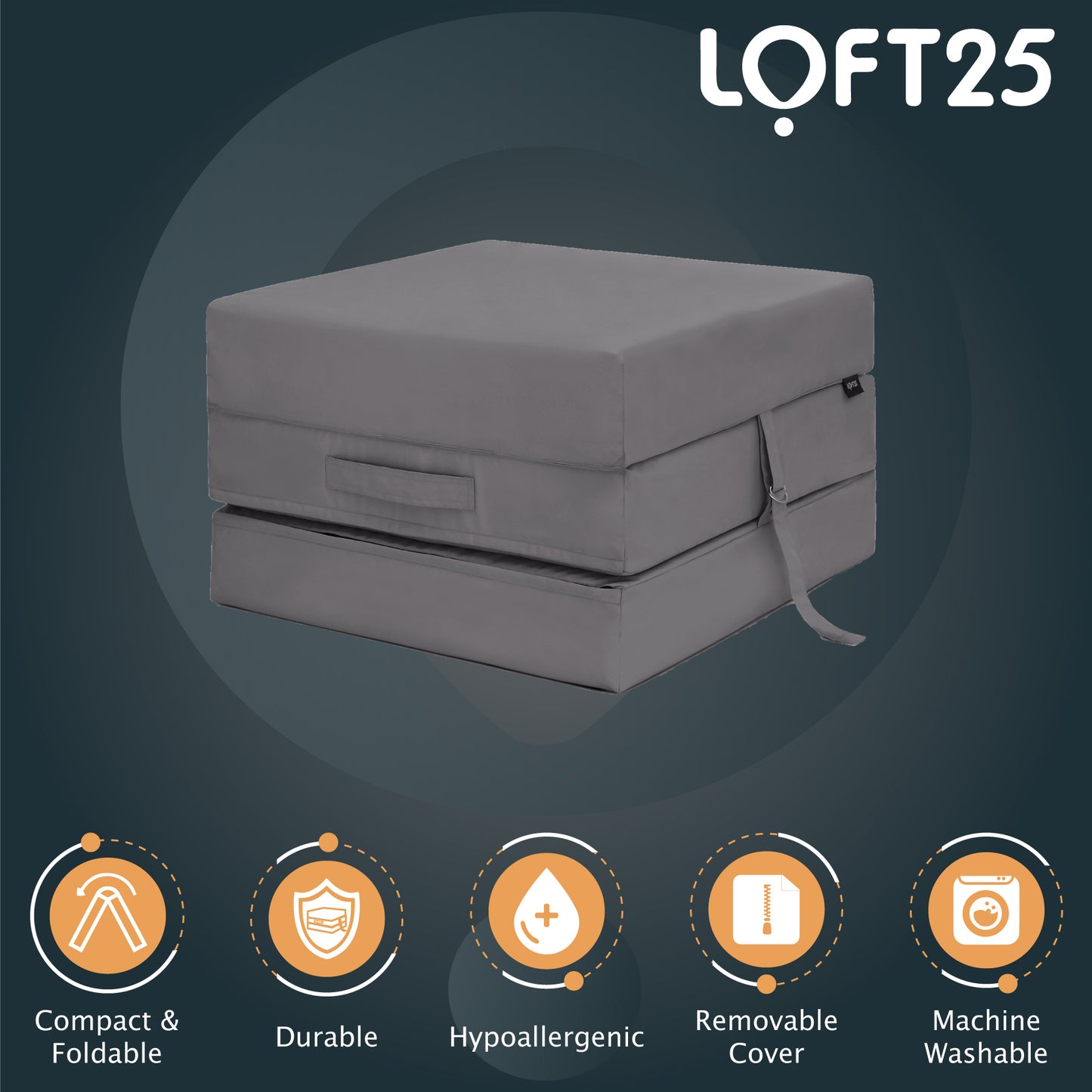 Loft 25 Water Resistant Fold-Out Z Bed Cube Mattress