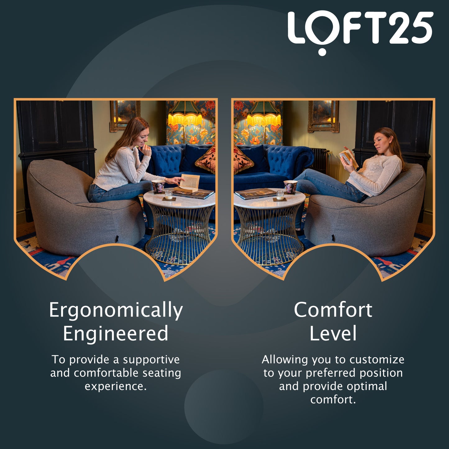 Loft 25 Relaxing Adult Bean Bag Chair 90x100x70